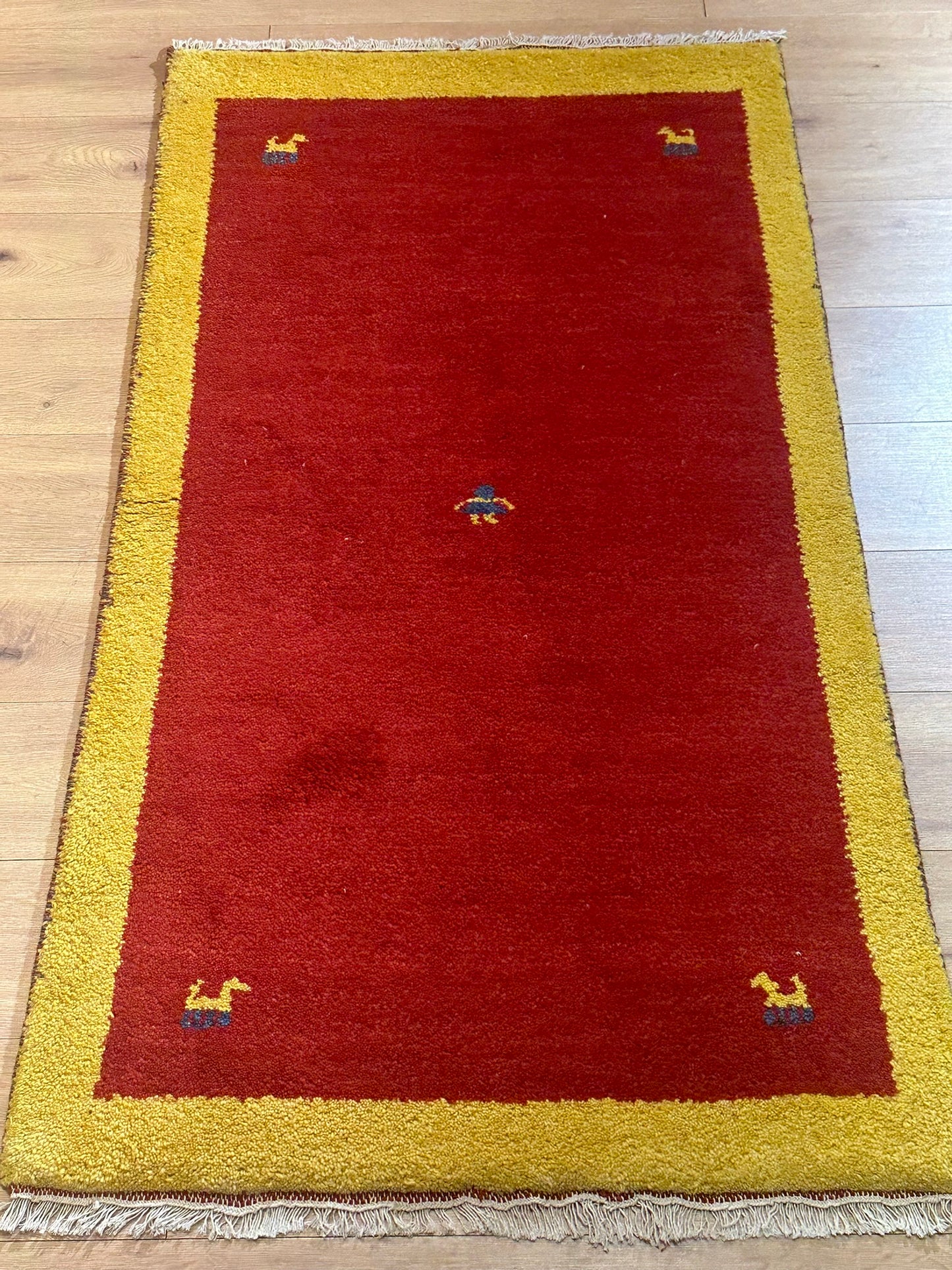 Moderner Gabbeh Teppich handgeknüpft 155x85 cm