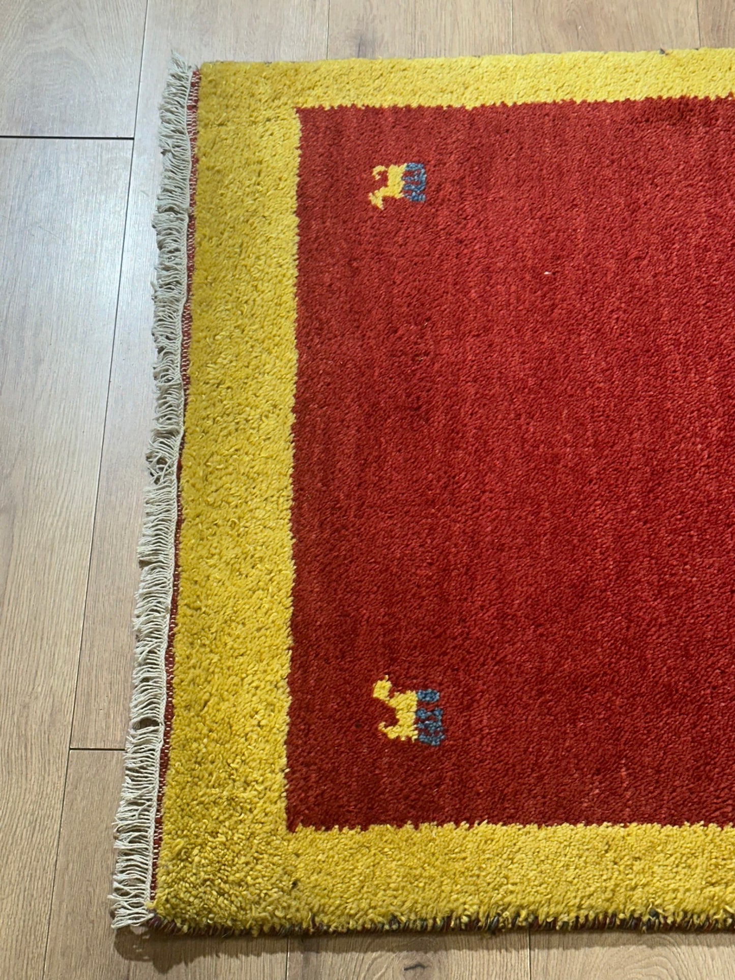 Moderner Gabbeh Teppich handgeknüpft 155x85 cm