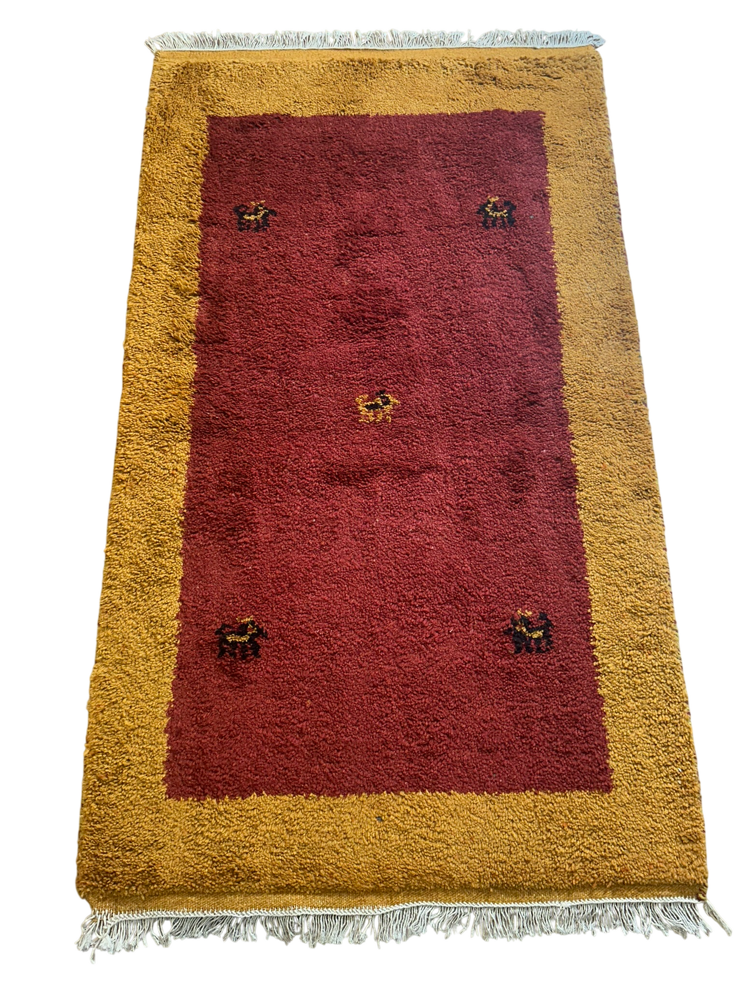 Moderner Gabbeh Teppich handgeknüpft 162x93 cm