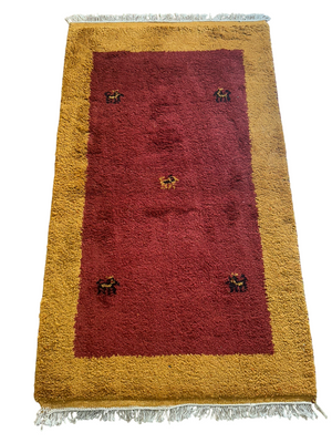 Moderner Gabbeh Teppich handgeknüpft 162x93 cm