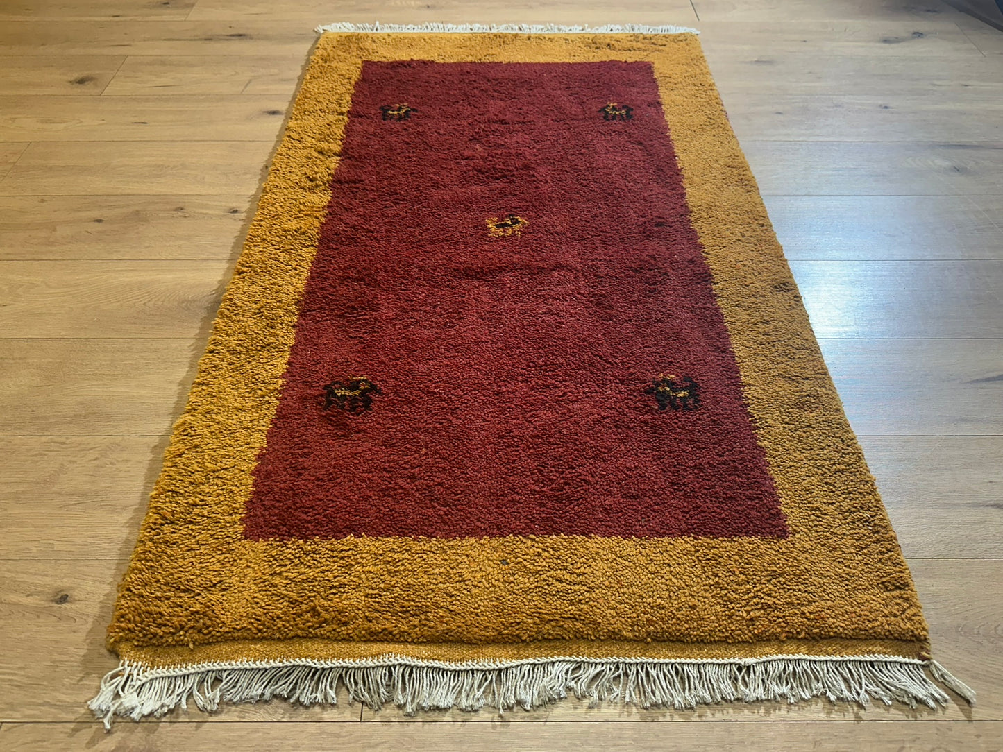 Moderner Gabbeh Teppich handgeknüpft 162x93 cm