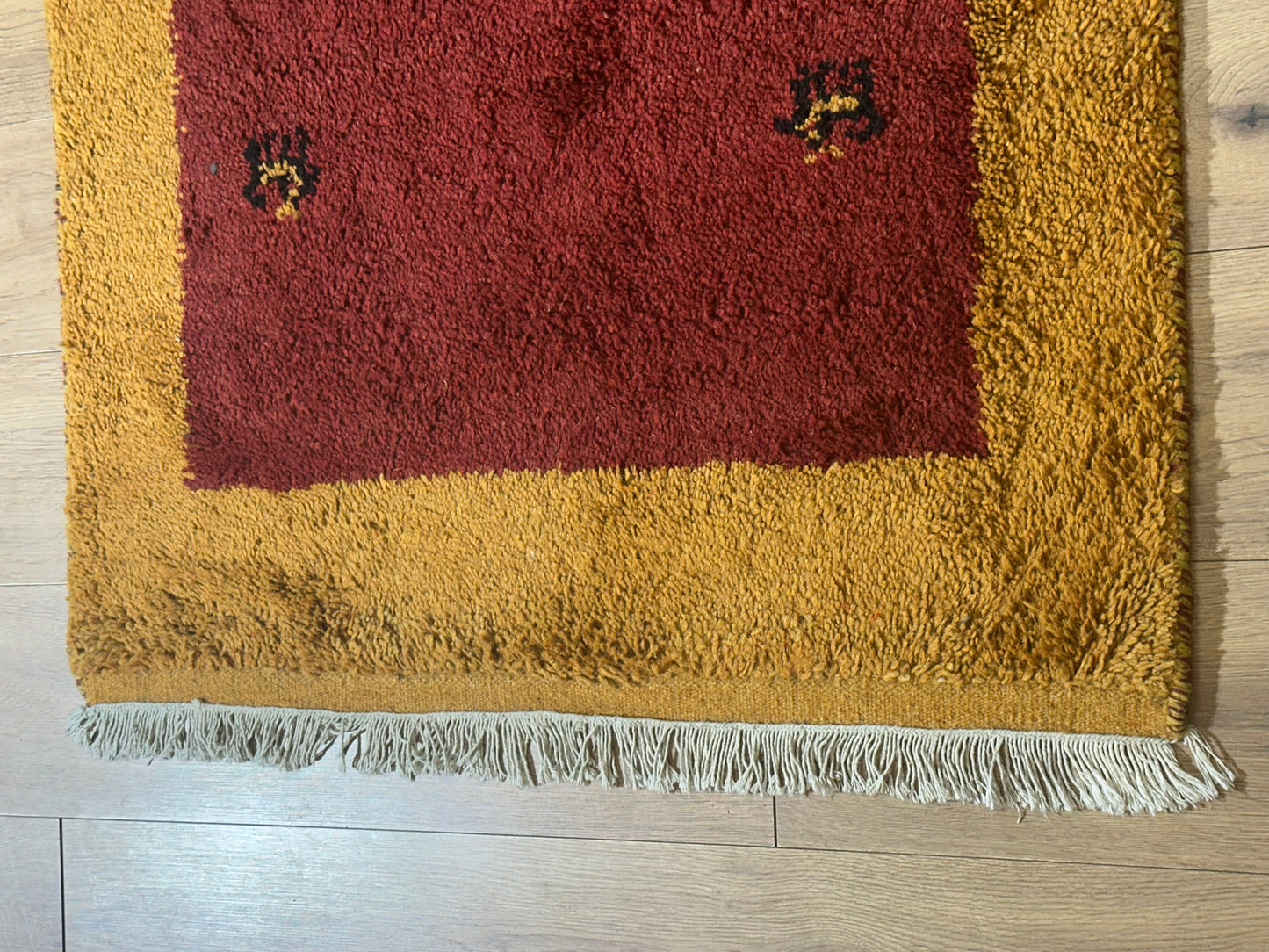 Moderner Gabbeh Teppich handgeknüpft 162x93 cm