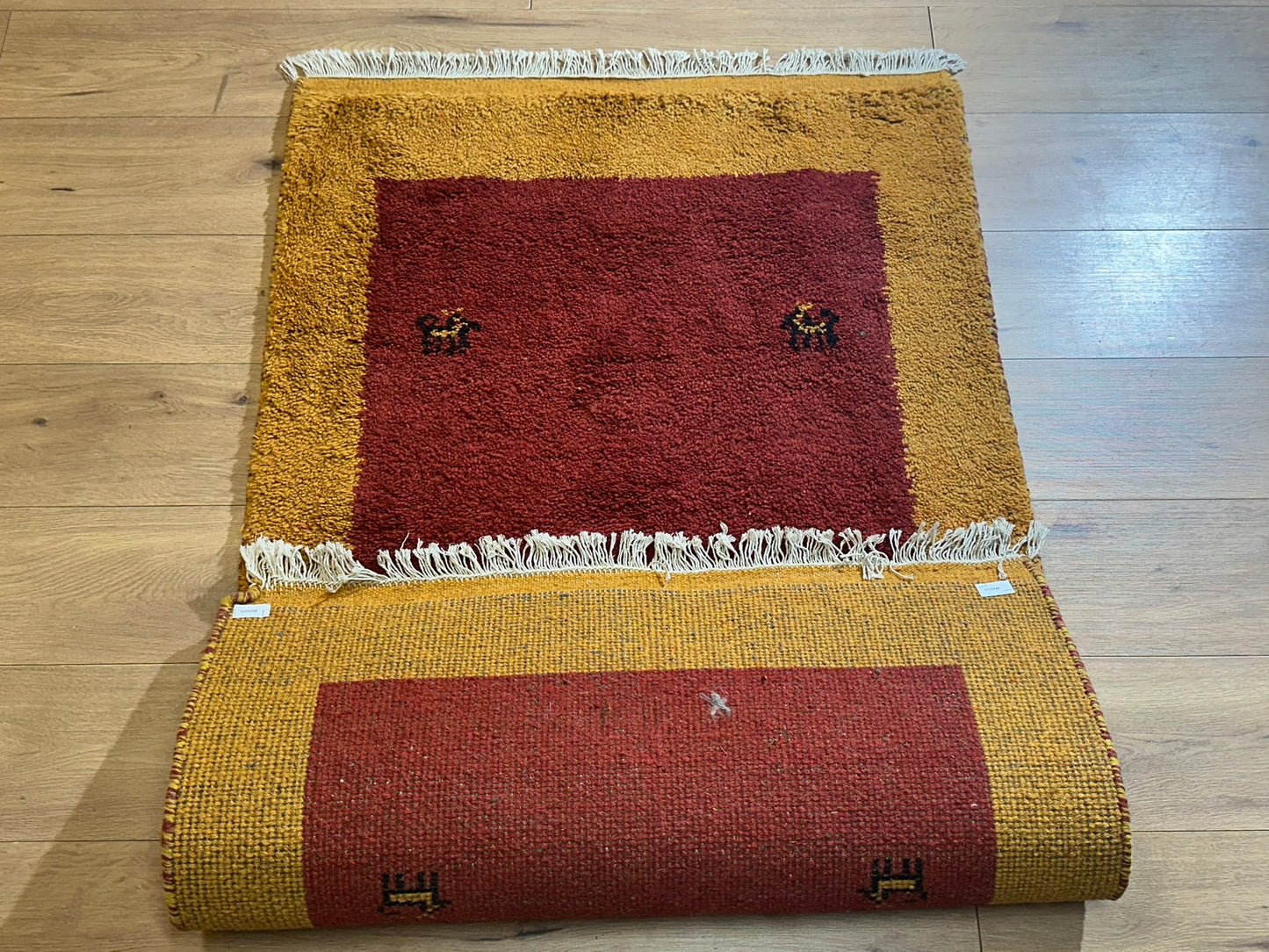Moderner Gabbeh Teppich handgeknüpft 162x93 cm