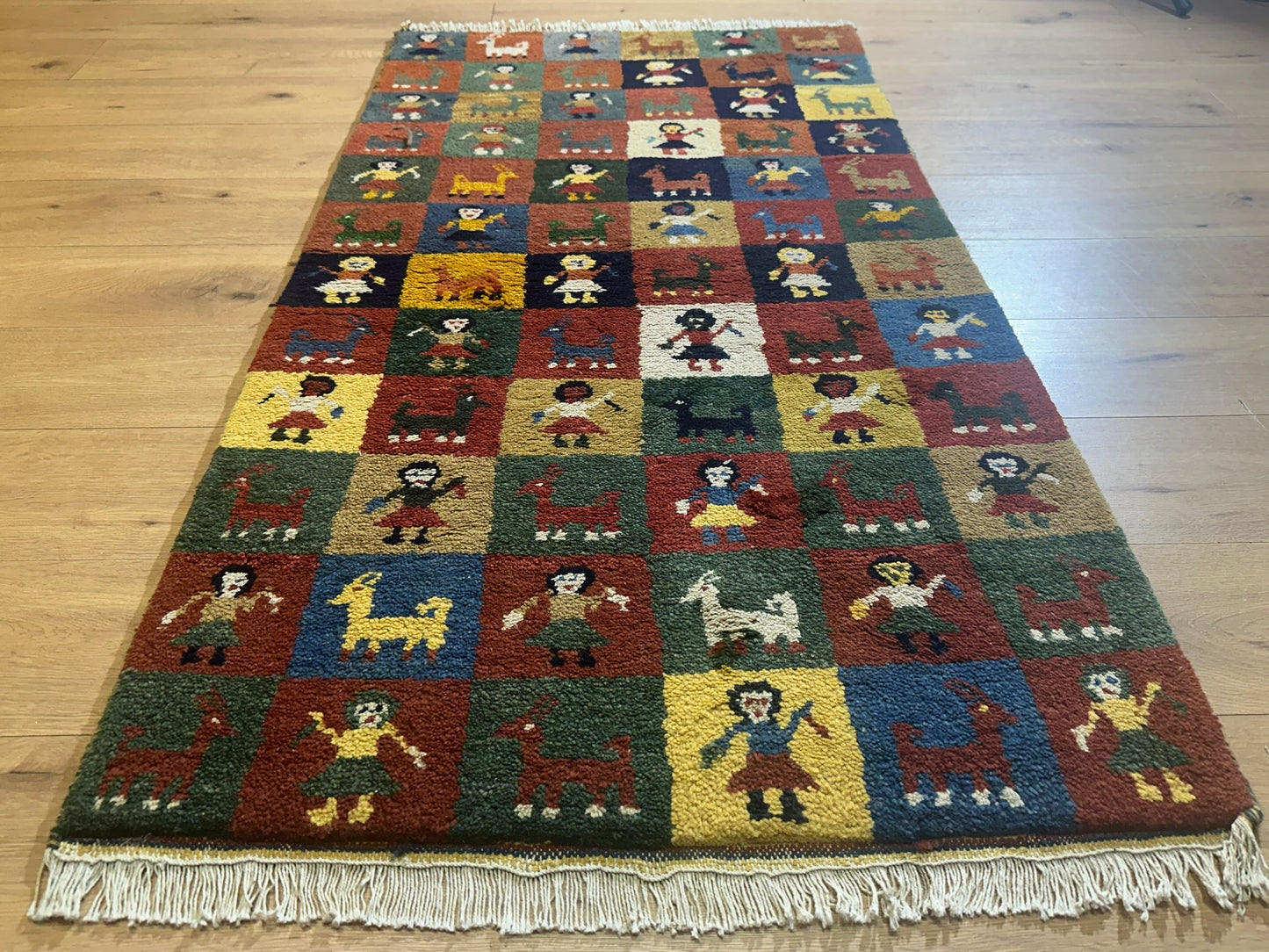 Moderner Gabbeh Teppich handgeknüpft 160x90 cm