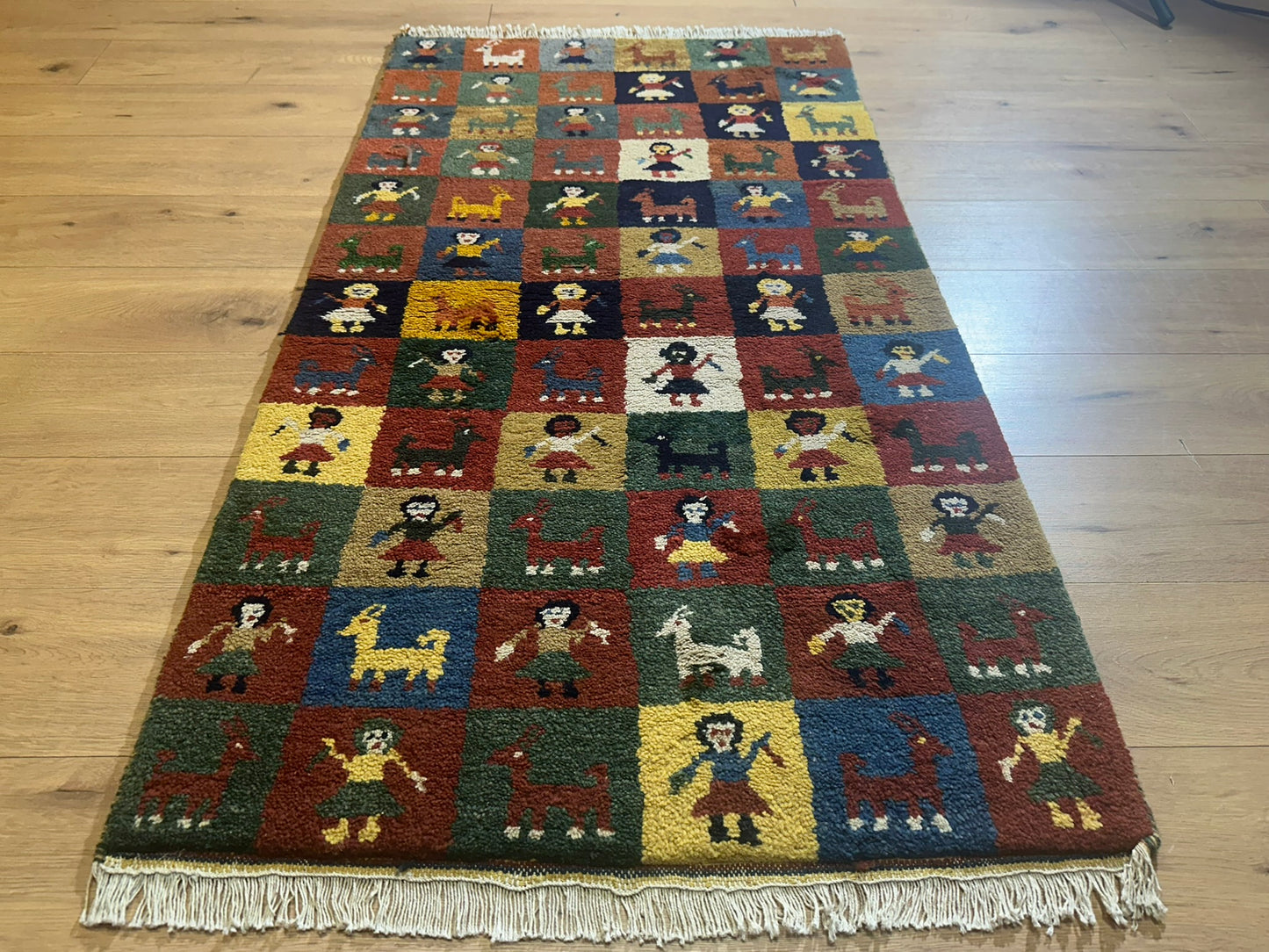 Moderner Gabbeh Teppich handgeknüpft 160x90 cm