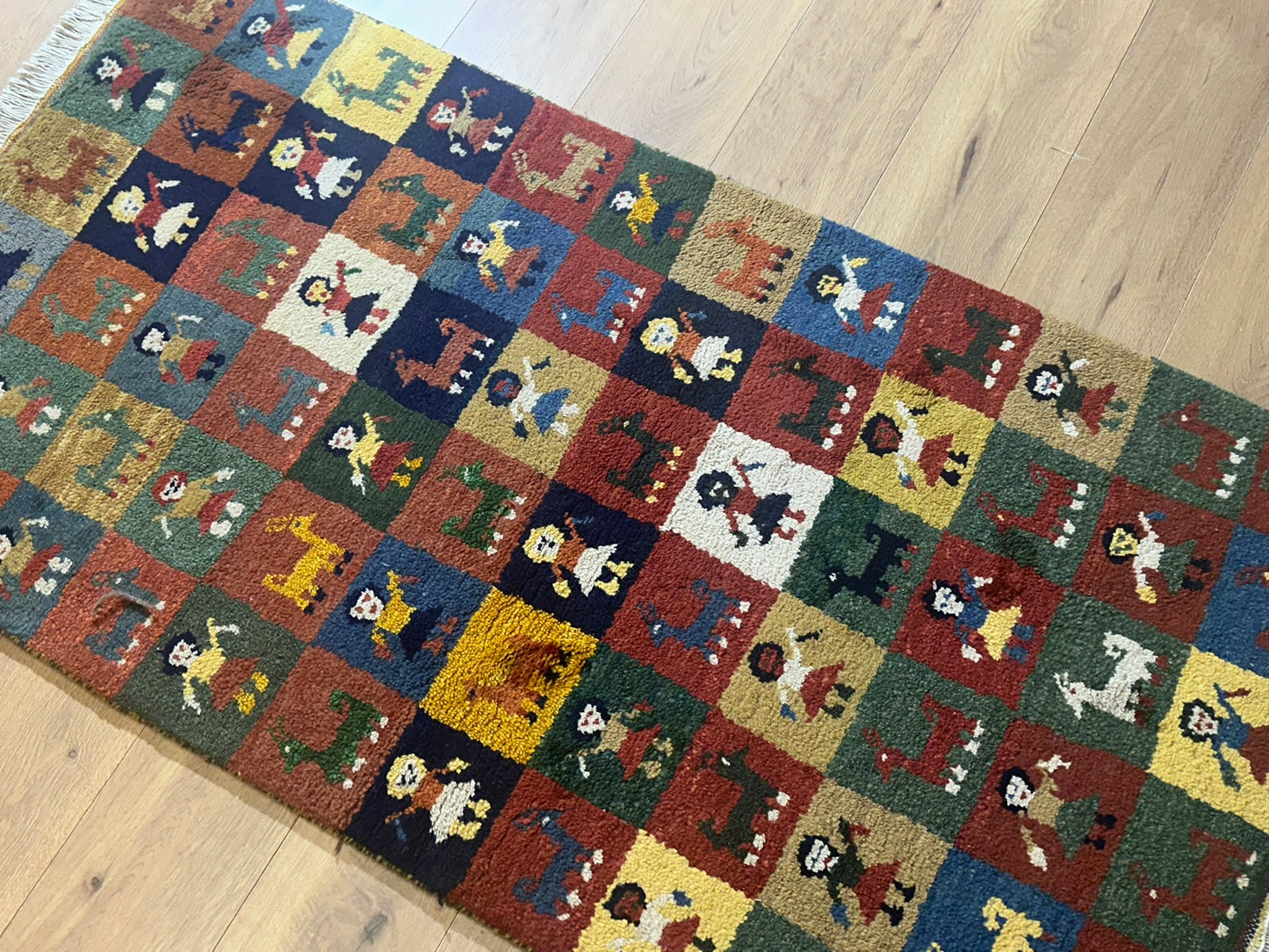 Moderner Gabbeh Teppich handgeknüpft 160x90 cm