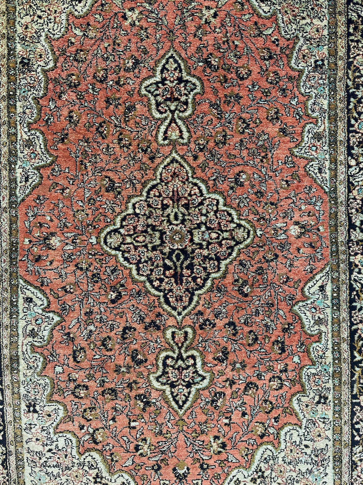 Handgeknüpfter Perser Orientteppich  Feiner Ghom Seidenteppich 180x110cm