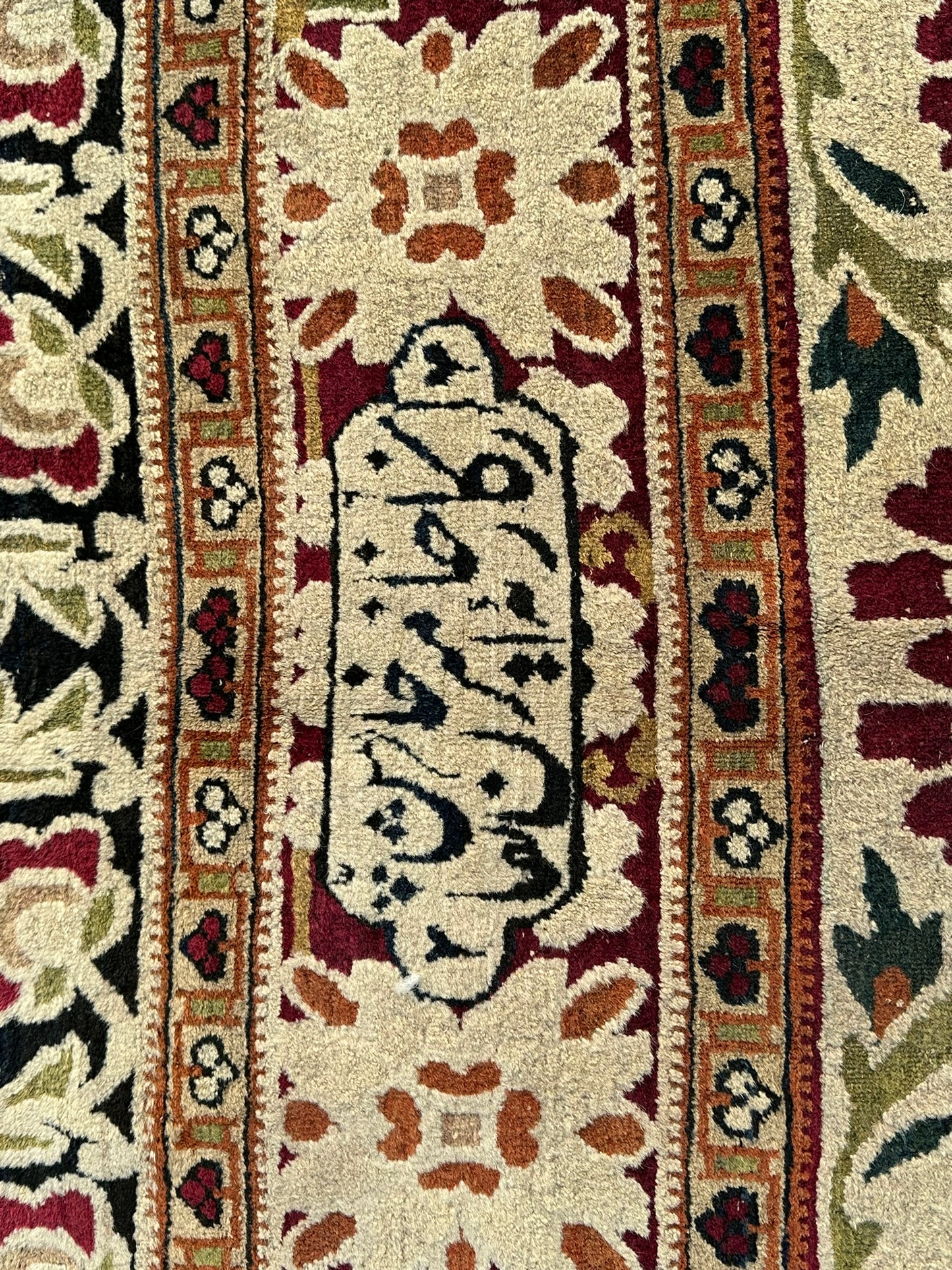 Antiker Orientteppich Handgeknüpft Agra Naturfarben 540x435 cm Signiert