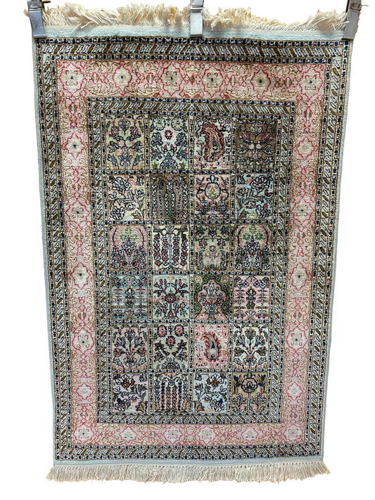 Handgeknüpfter Perser Orientteppich - Kaschmir Ghom  120x80 cm