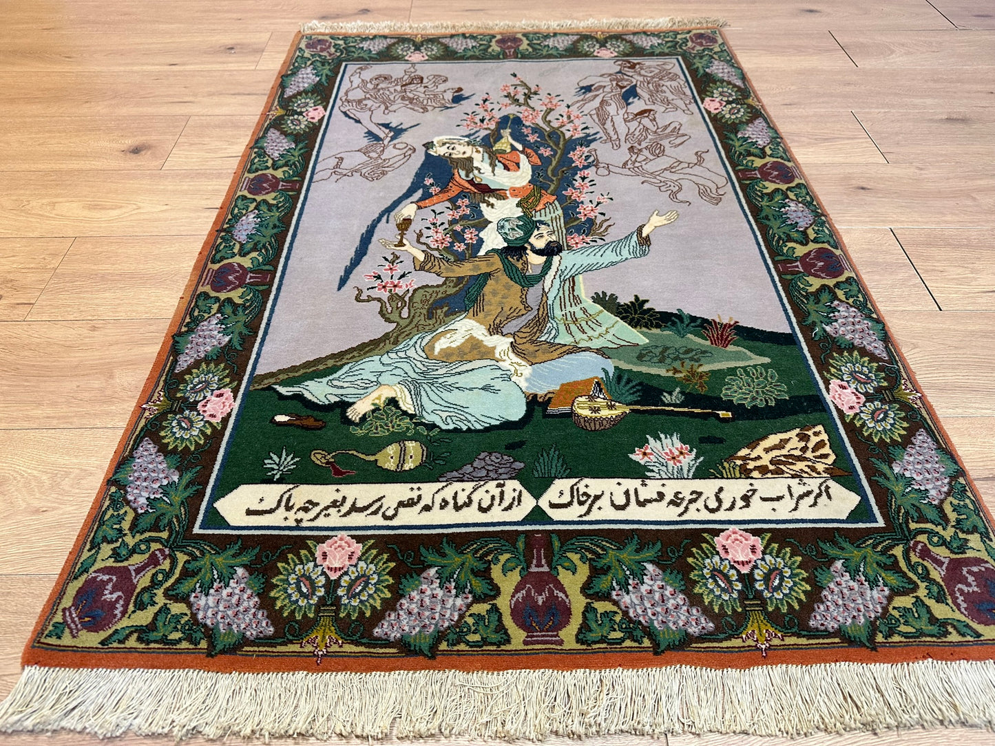 Orientteppich handgeknüpft 145x100 cm Isfahan Seide