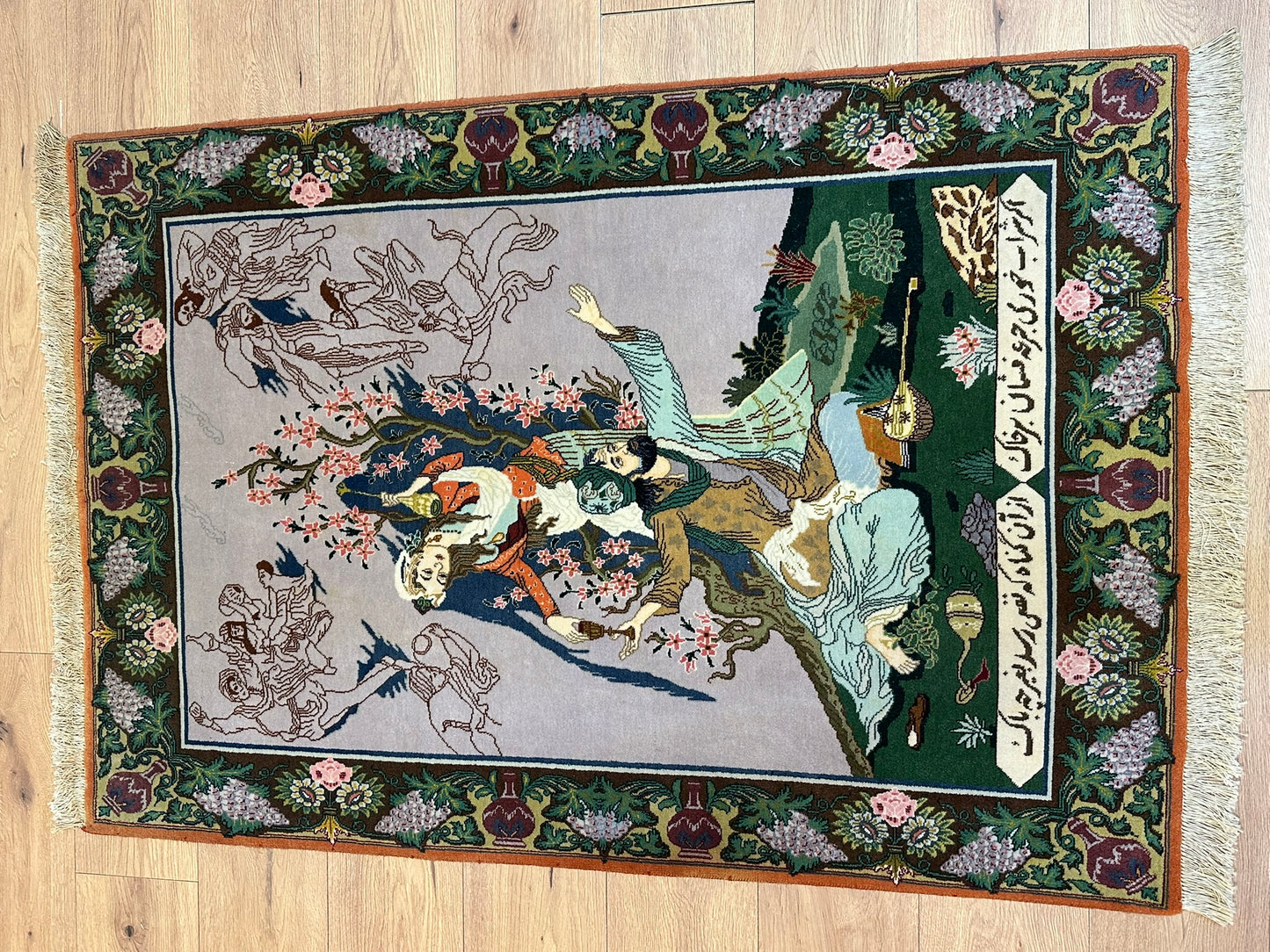 Orientteppich handgeknüpft 145x100 cm Isfahan Seide