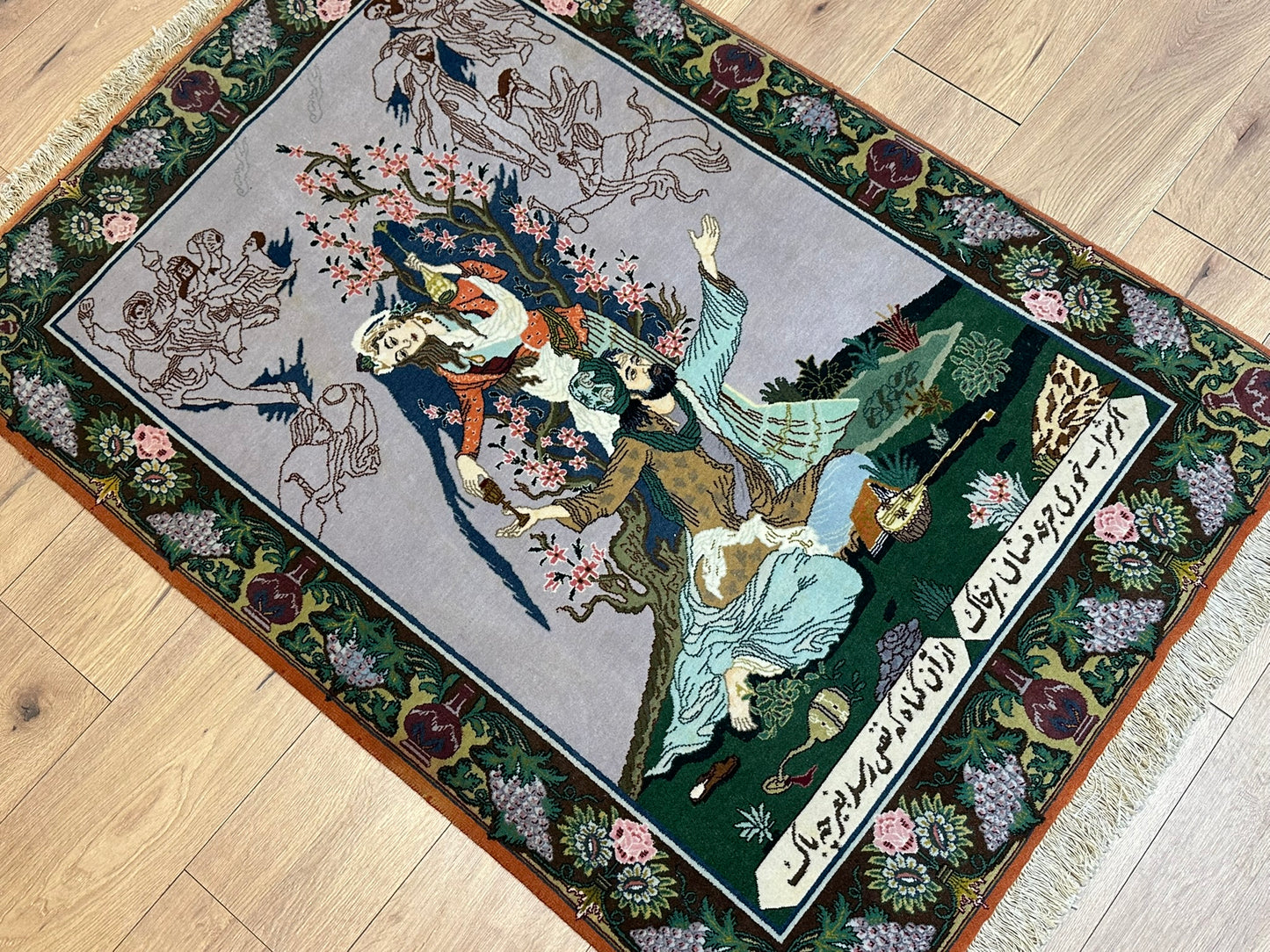 Orientteppich handgeknüpft 145x100 cm Isfahan Seide