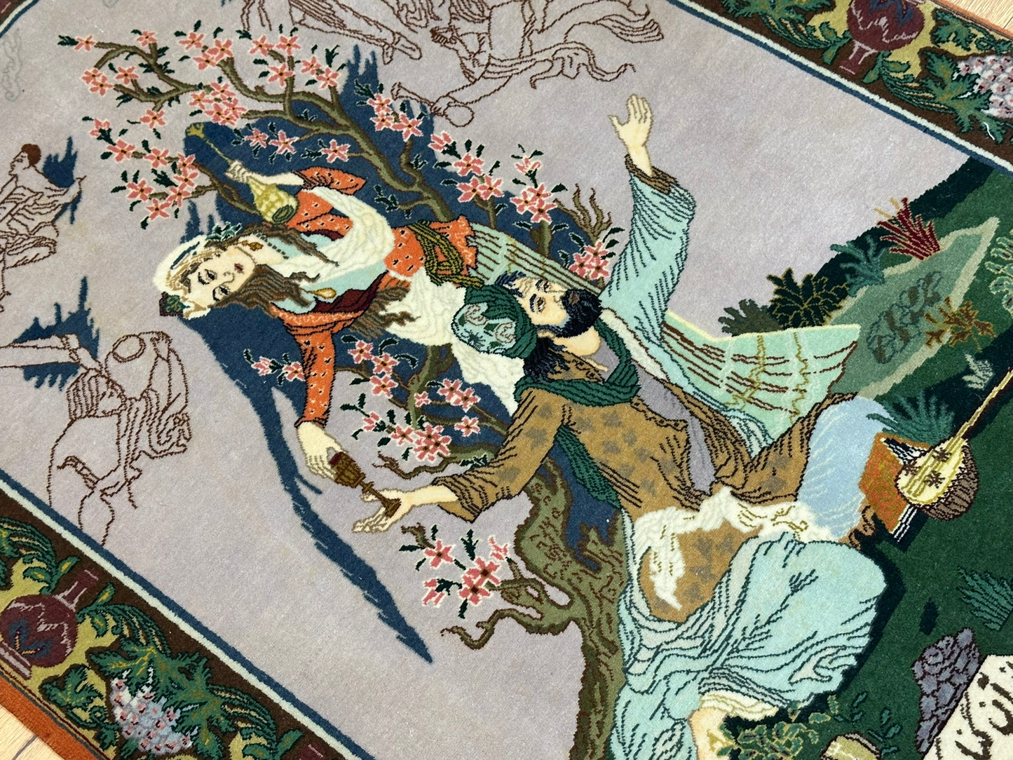 Orientteppich handgeknüpft 145x100 cm Isfahan Seide