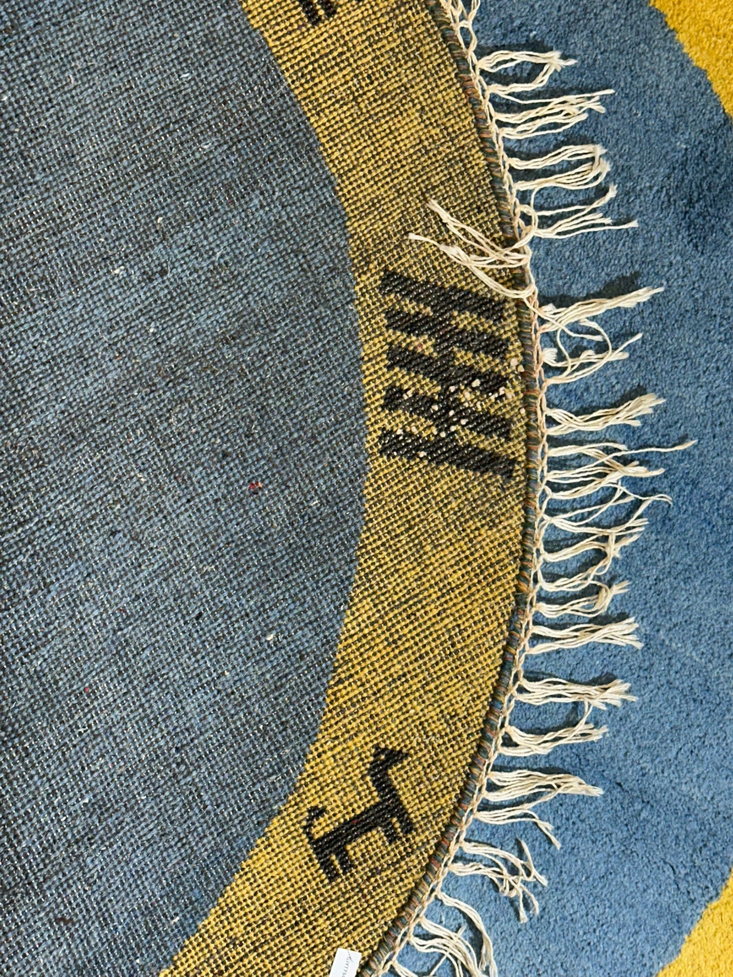 Moderner Gabbeh-Teppich handgeknüpft Indisch rund ca. 150 cm