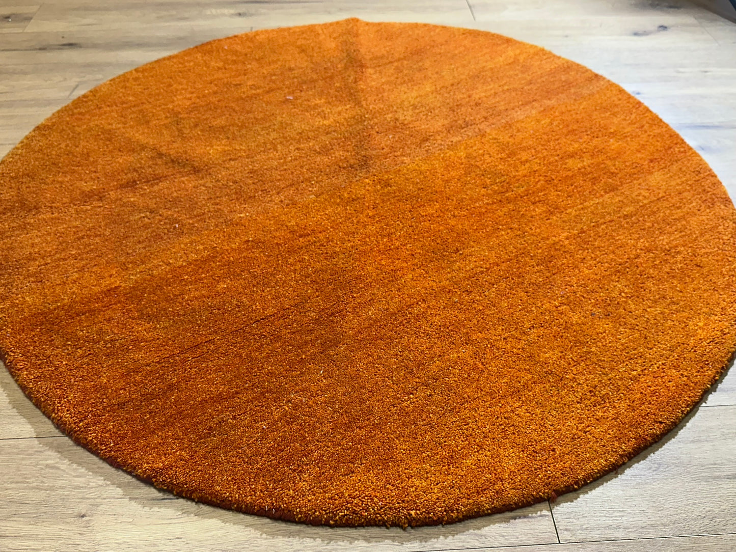 Moderner Gabbeh Teppich handgeknüpft rund ca. 150 cm
