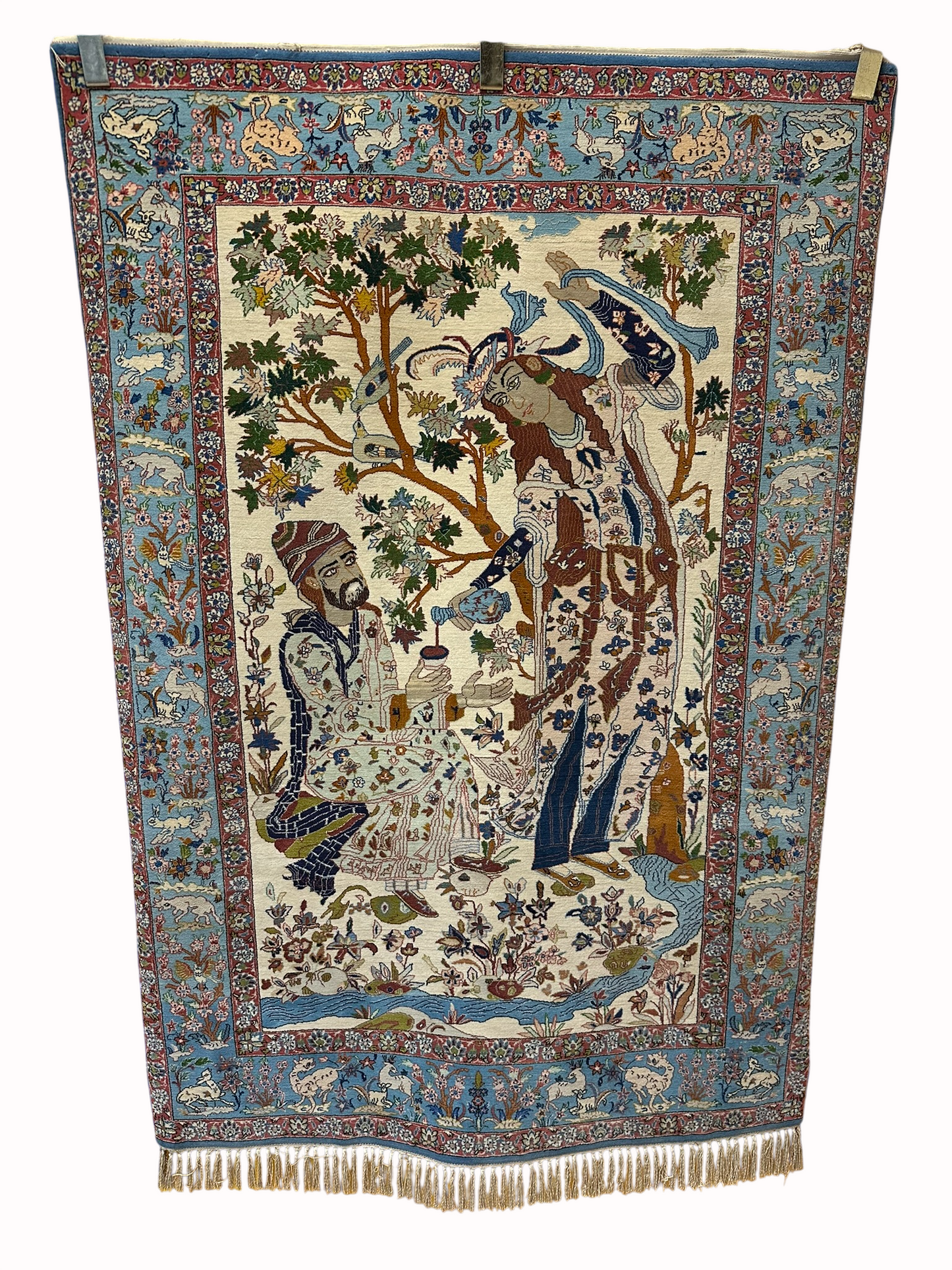 Orientteppich handgeknüpft Isfahan seide 160x110 cm