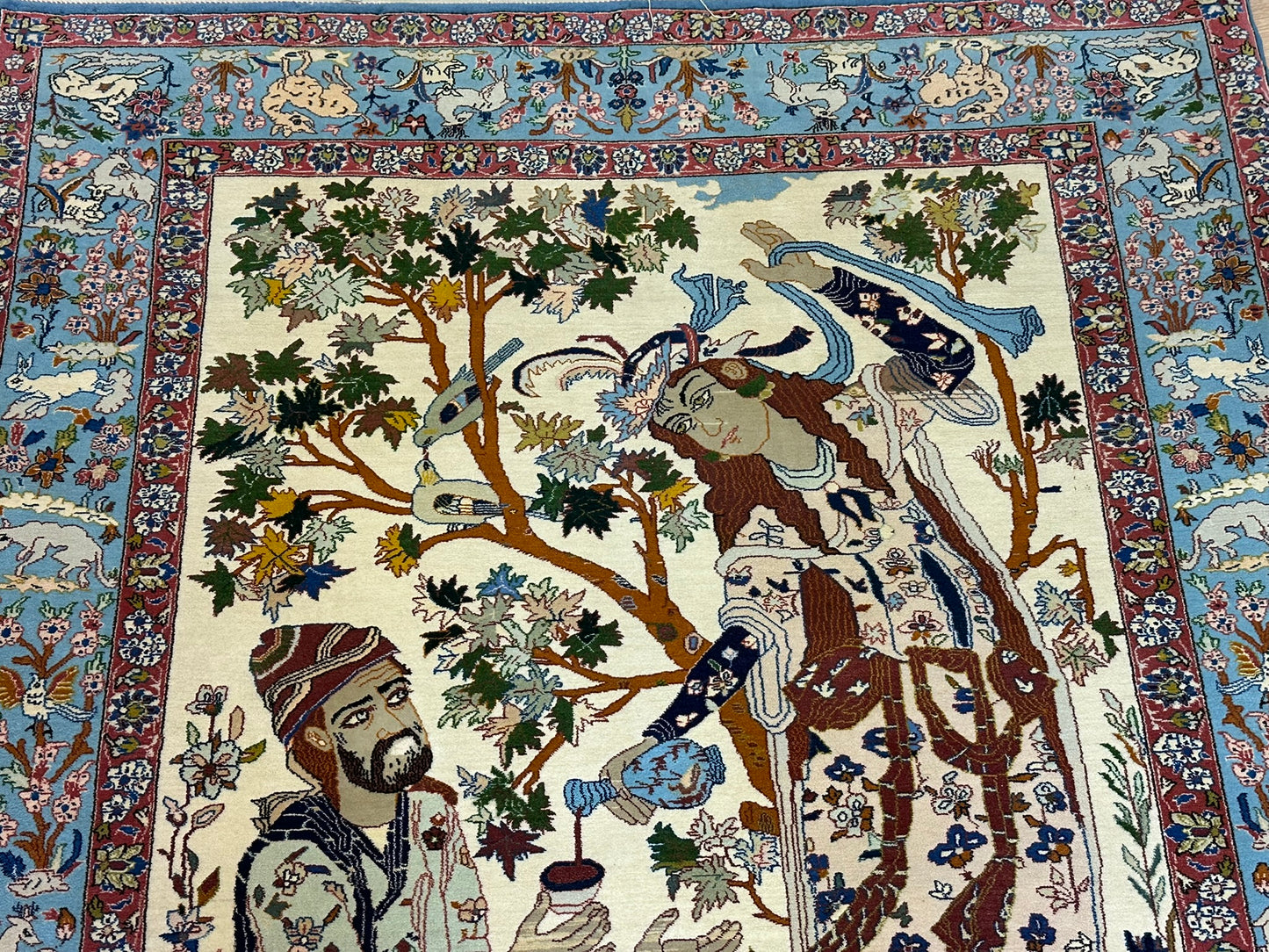 Orientteppich handgeknüpft Isfahan seide 160x110 cm