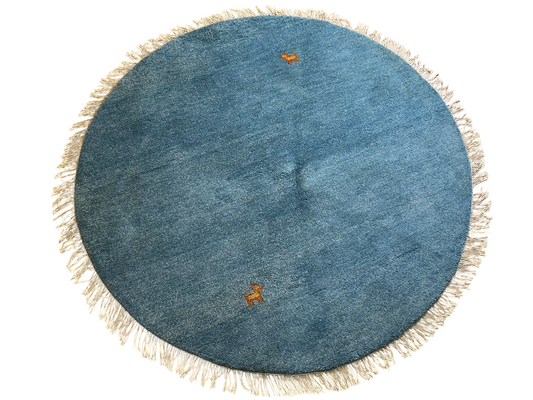 Moderner Gabbeh Teppich handgeknüpft rund ca. 150 cm