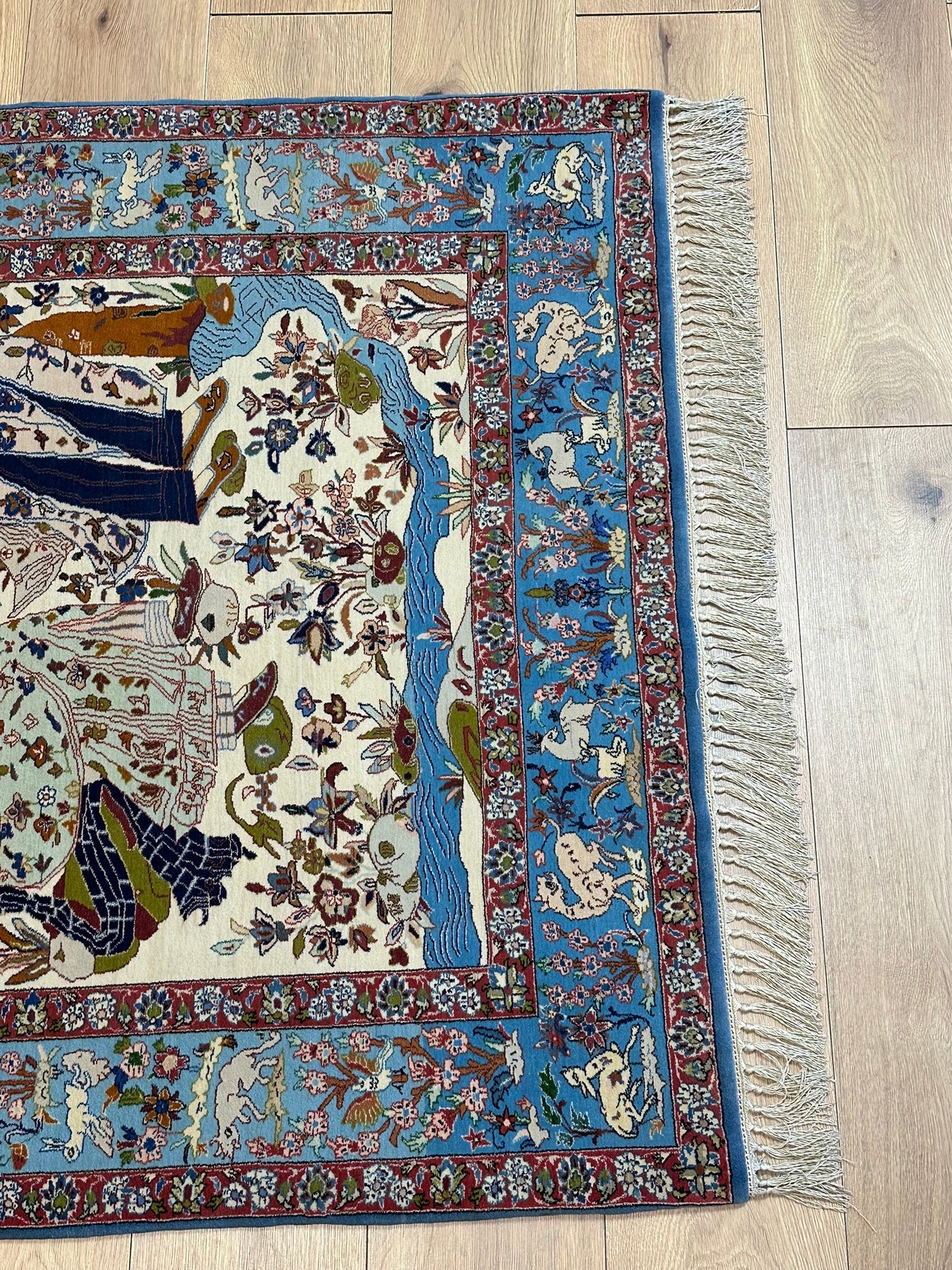 Orientteppich handgeknüpft Isfahan seide 160x110 cm
