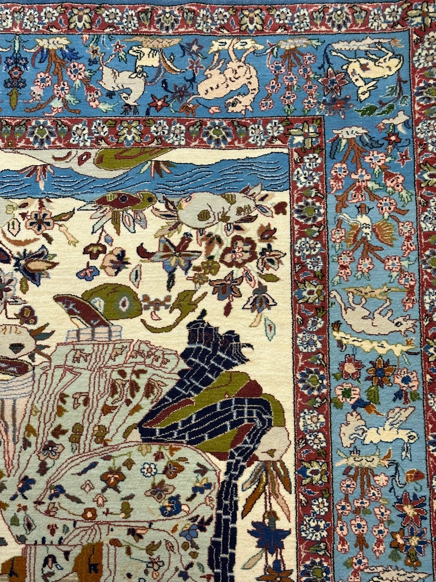 Orientteppich handgeknüpft Isfahan seide 160x110 cm