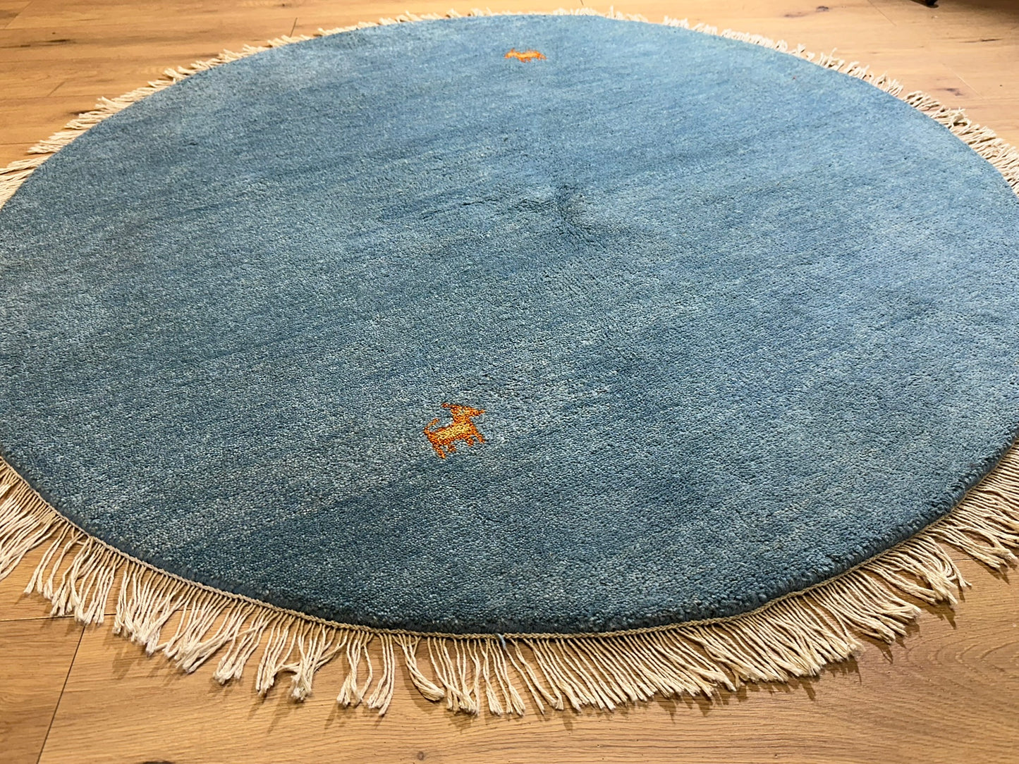 Moderner Gabbeh Teppich handgeknüpft rund ca. 150 cm