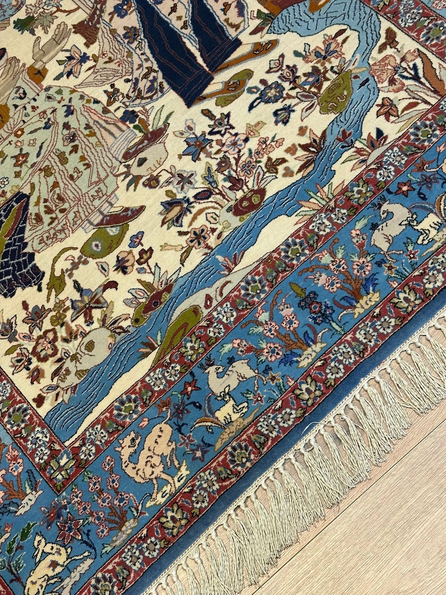 Orientteppich handgeknüpft Isfahan seide 160x110 cm