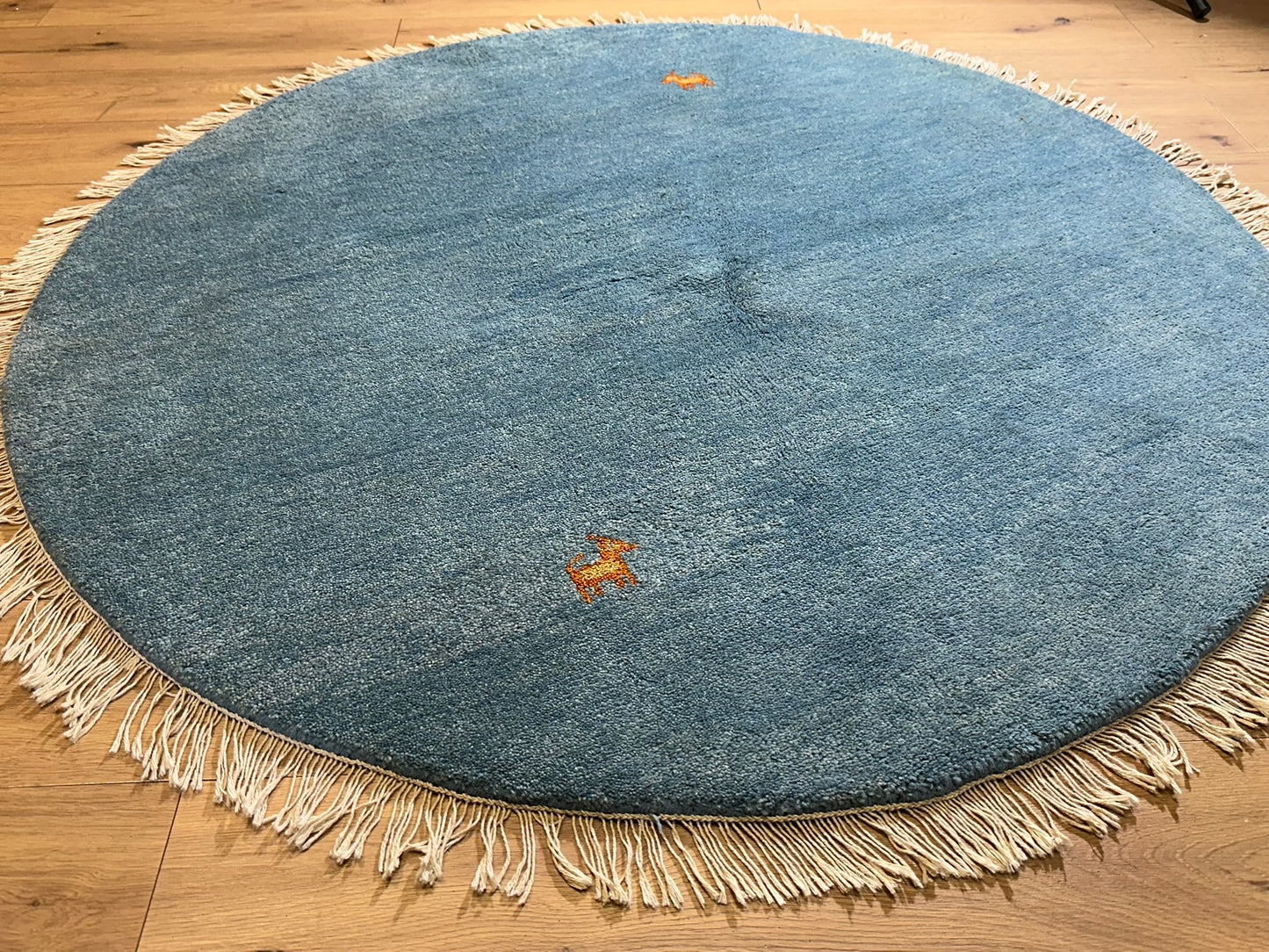 Moderner Gabbeh Teppich handgeknüpft rund ca. 150 cm