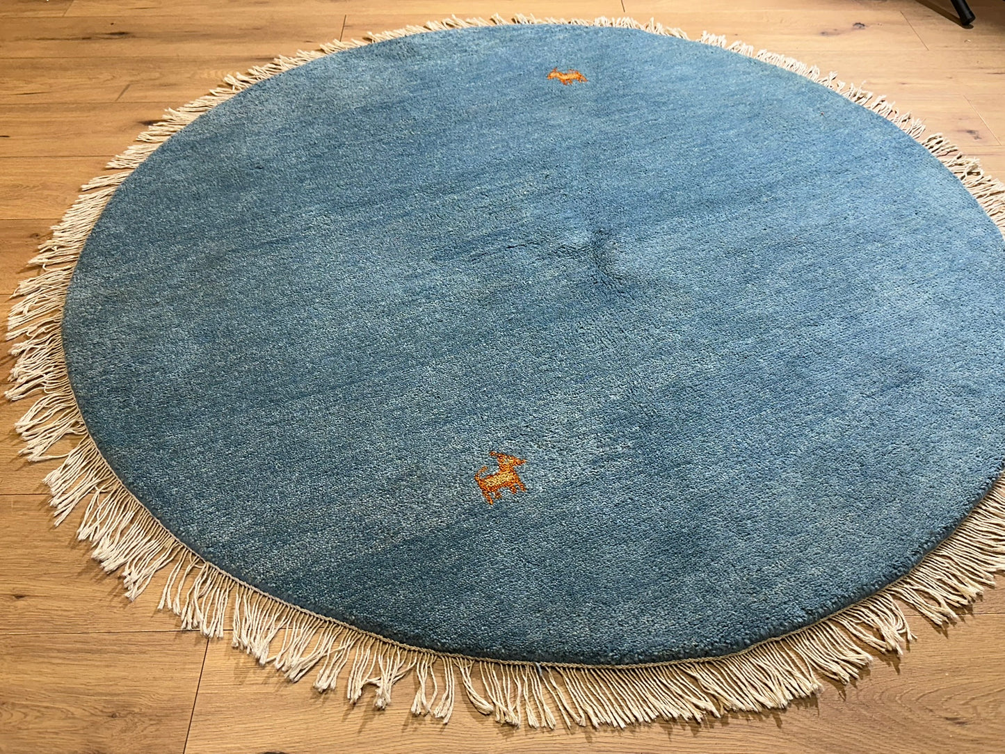 Moderner Gabbeh Teppich handgeknüpft rund ca. 150 cm