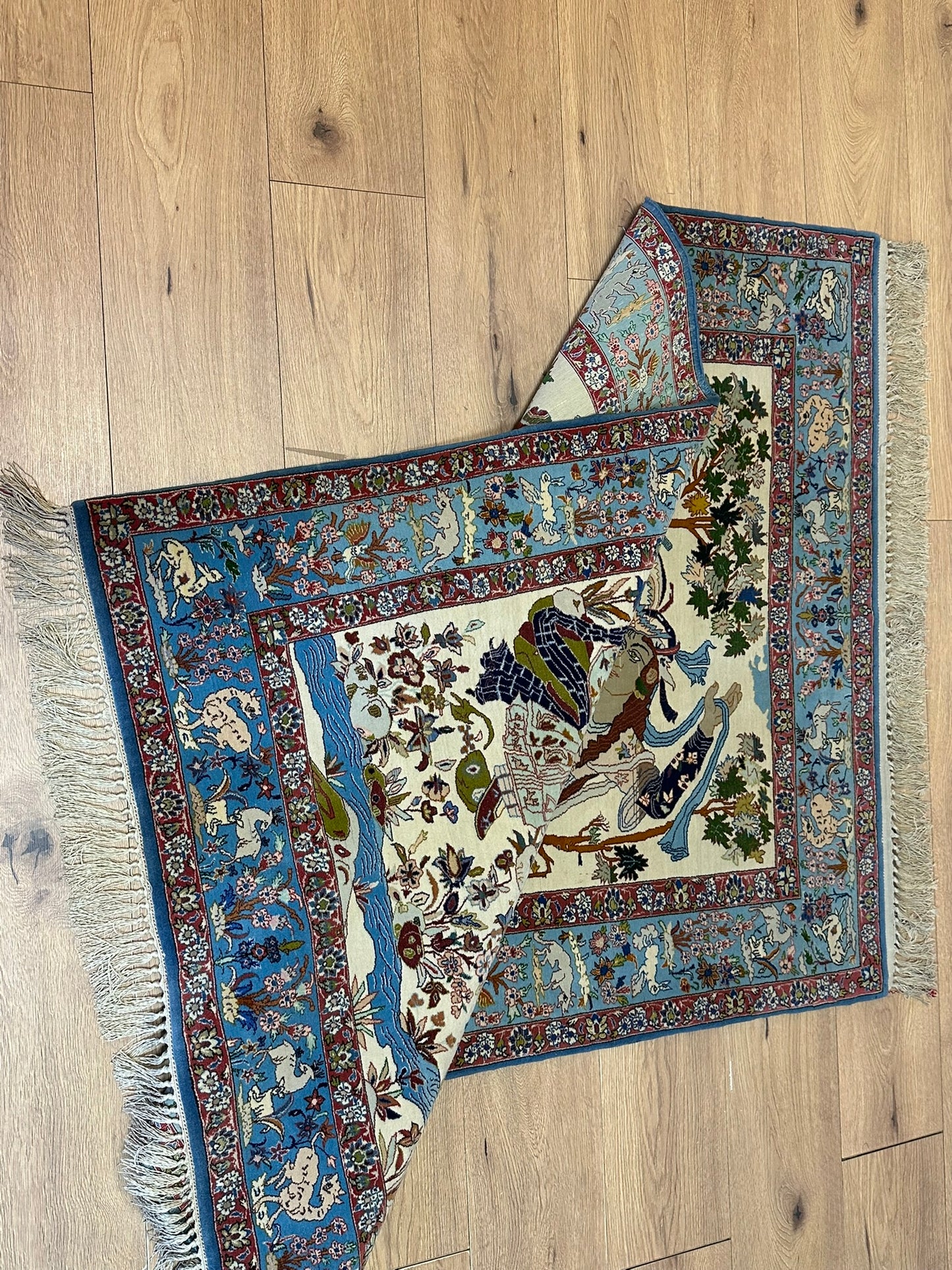 Orientteppich handgeknüpft Isfahan seide 160x110 cm