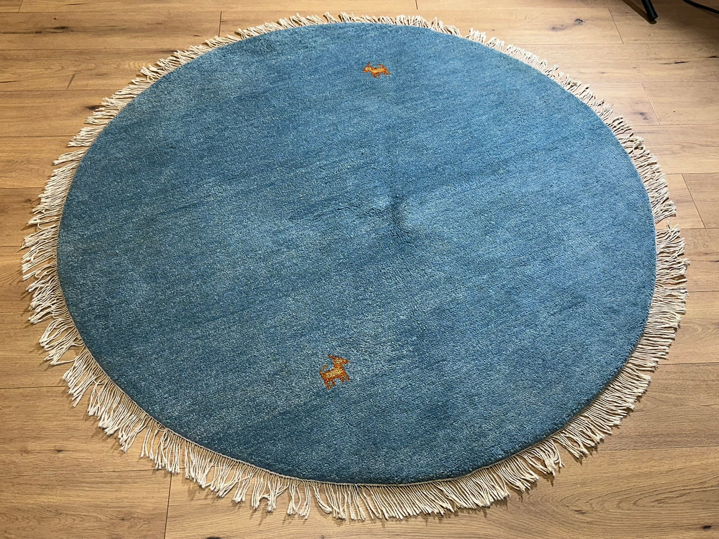 Moderner Gabbeh Teppich handgeknüpft rund ca. 150 cm