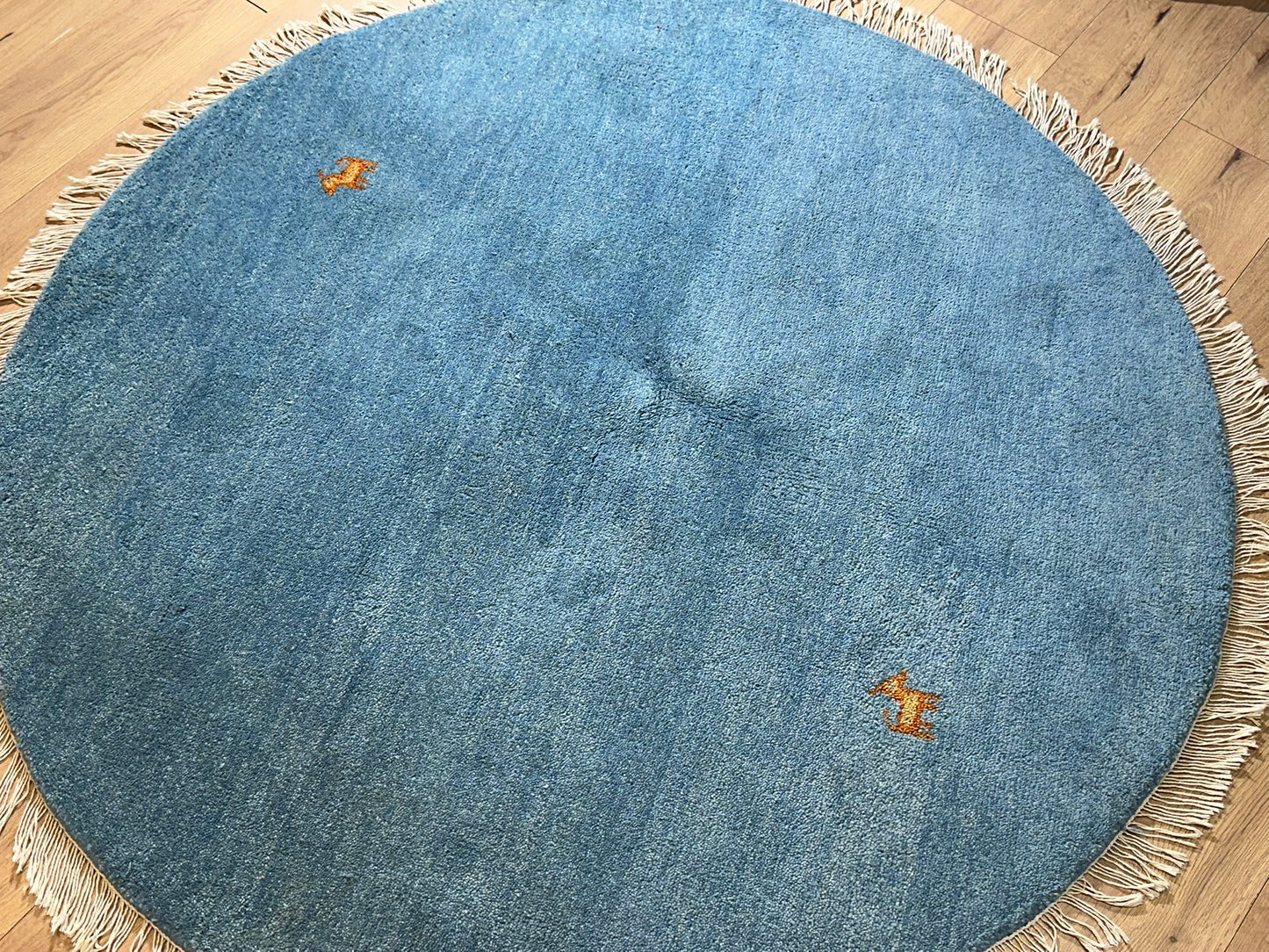 Moderner Gabbeh Teppich handgeknüpft rund ca. 150 cm