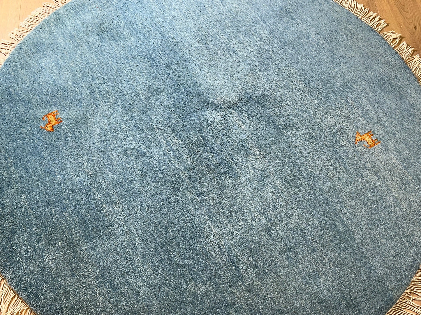Moderner Gabbeh Teppich handgeknüpft rund ca. 150 cm
