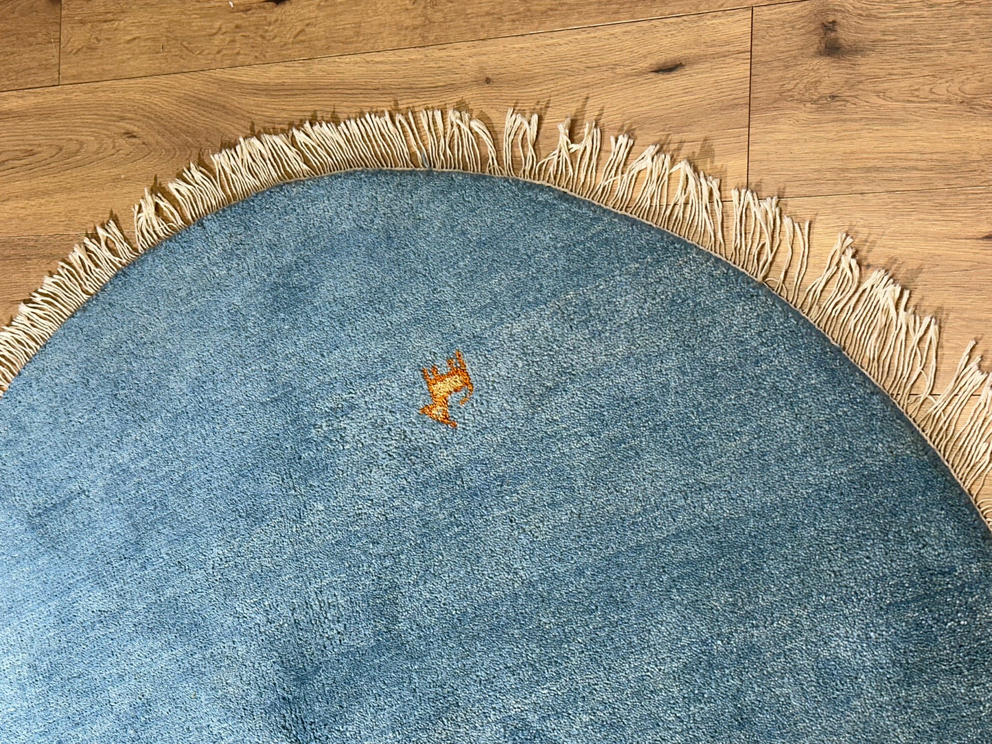 Moderner Gabbeh Teppich handgeknüpft rund ca. 150 cm