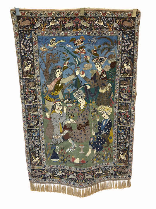 Orientteppich handgeknüpft Isfahan seide  156x110 cm