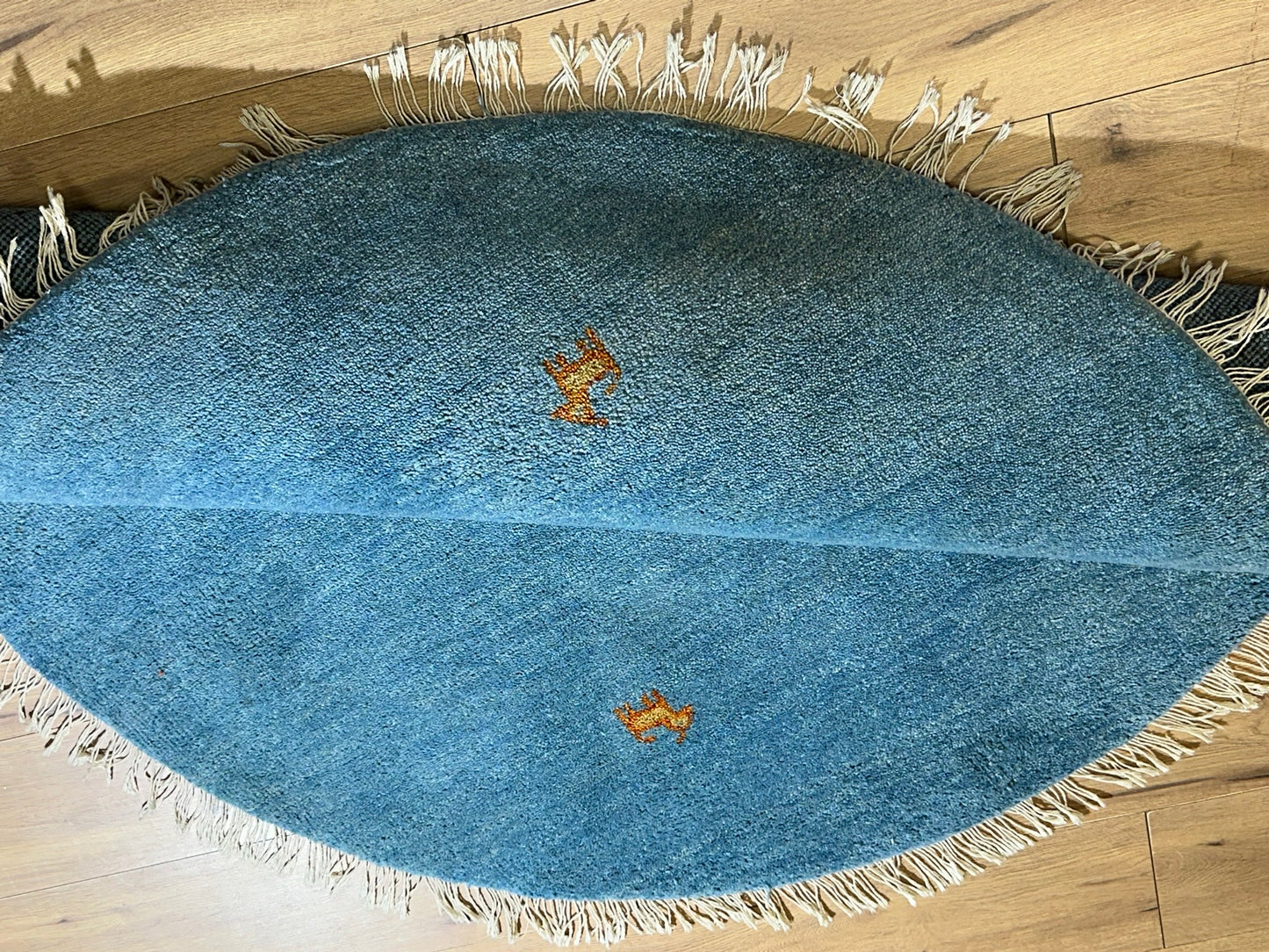 Moderner Gabbeh Teppich handgeknüpft rund ca. 150 cm