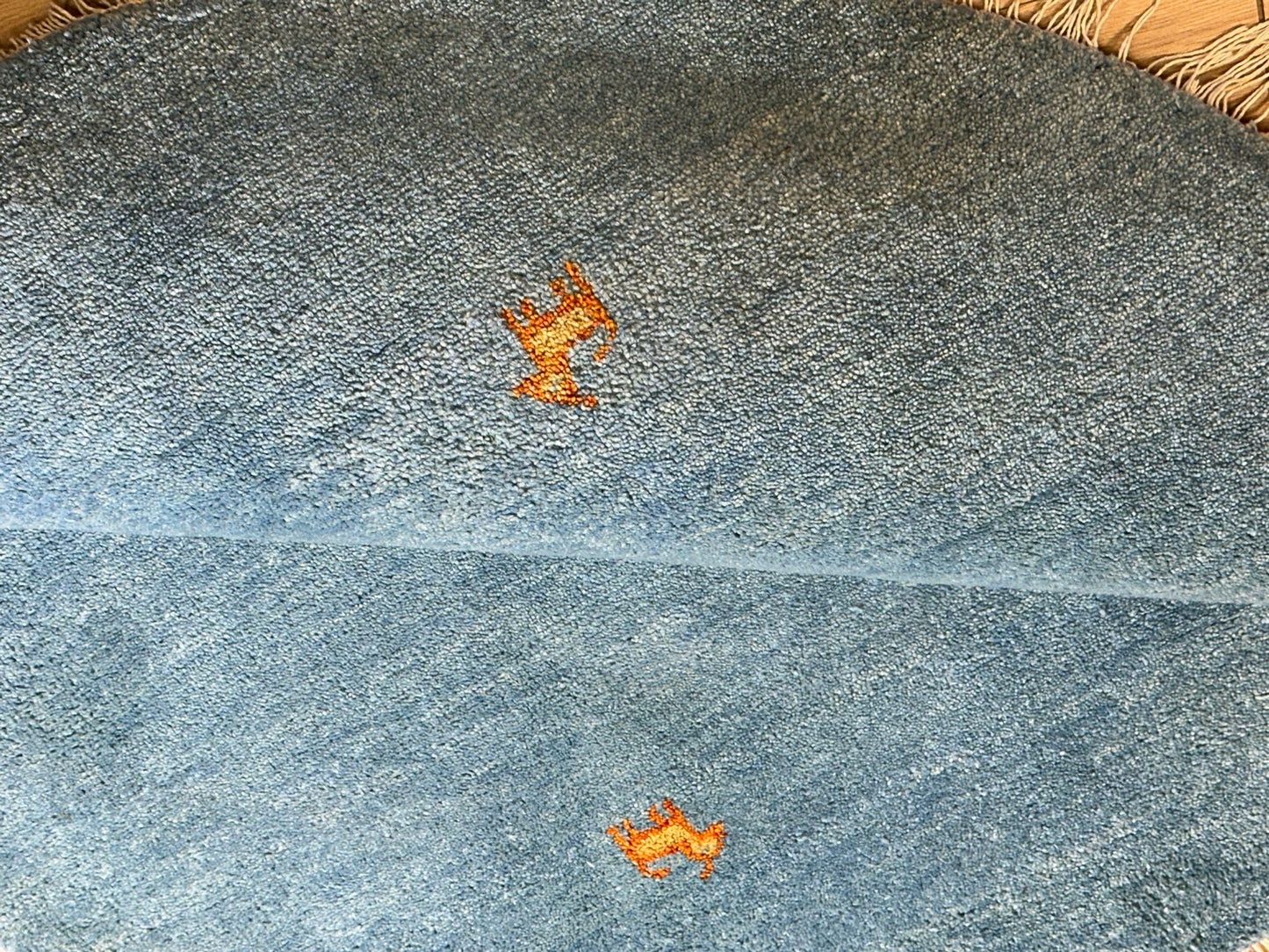 Moderner Gabbeh Teppich handgeknüpft rund ca. 150 cm