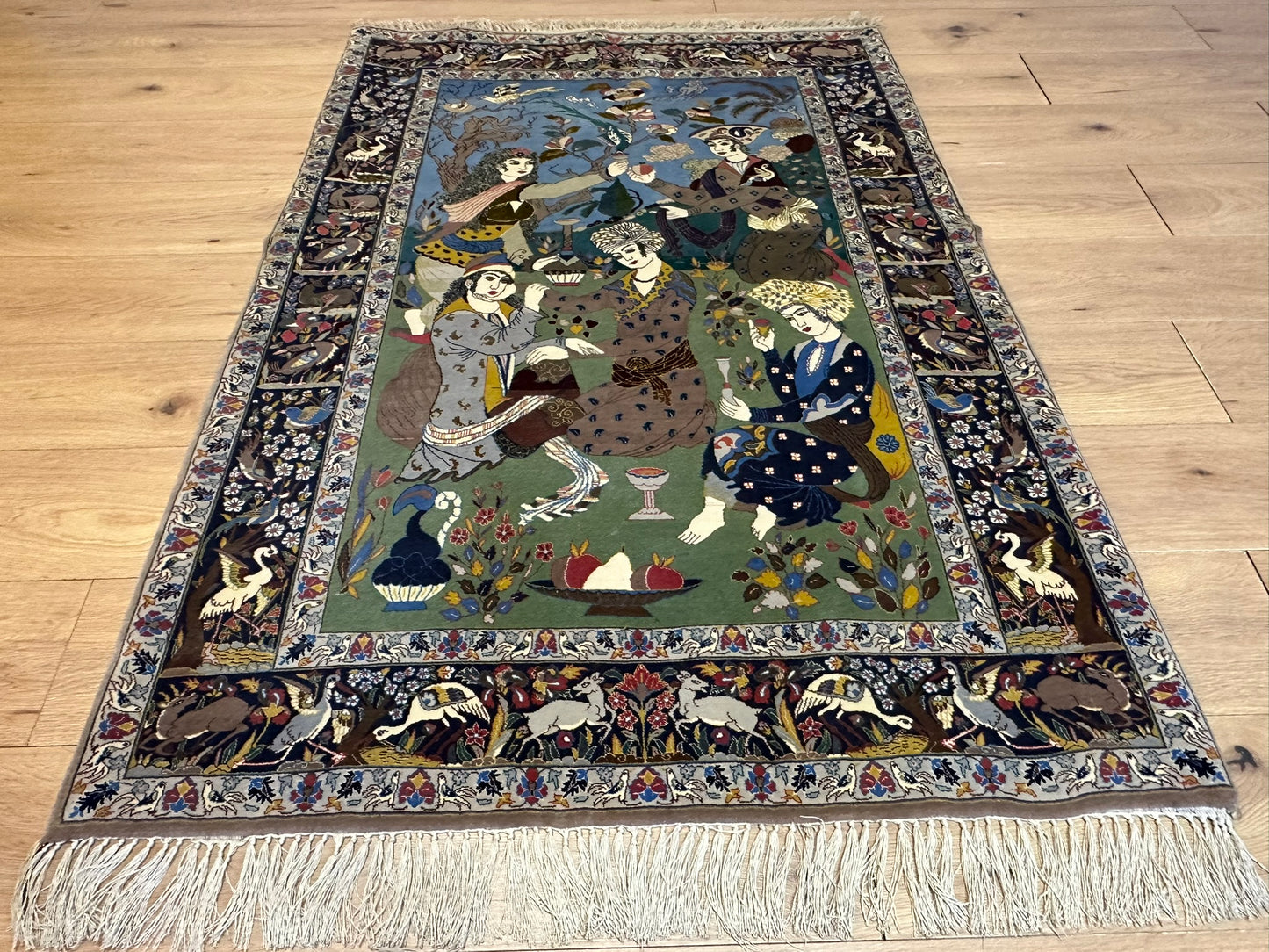 Orientteppich handgeknüpft Isfahan seide  156x110 cm
