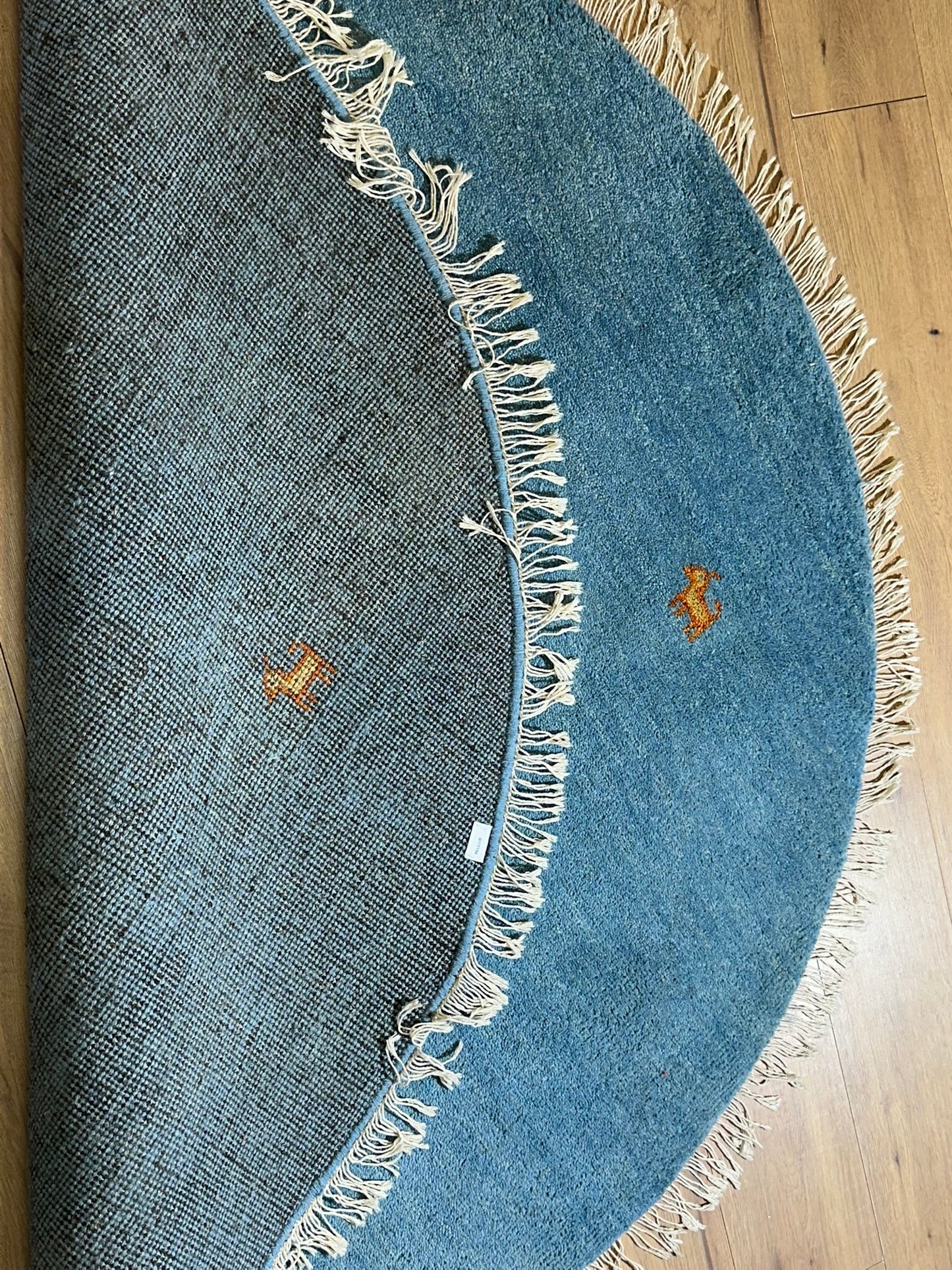 Moderner Gabbeh Teppich handgeknüpft rund ca. 150 cm