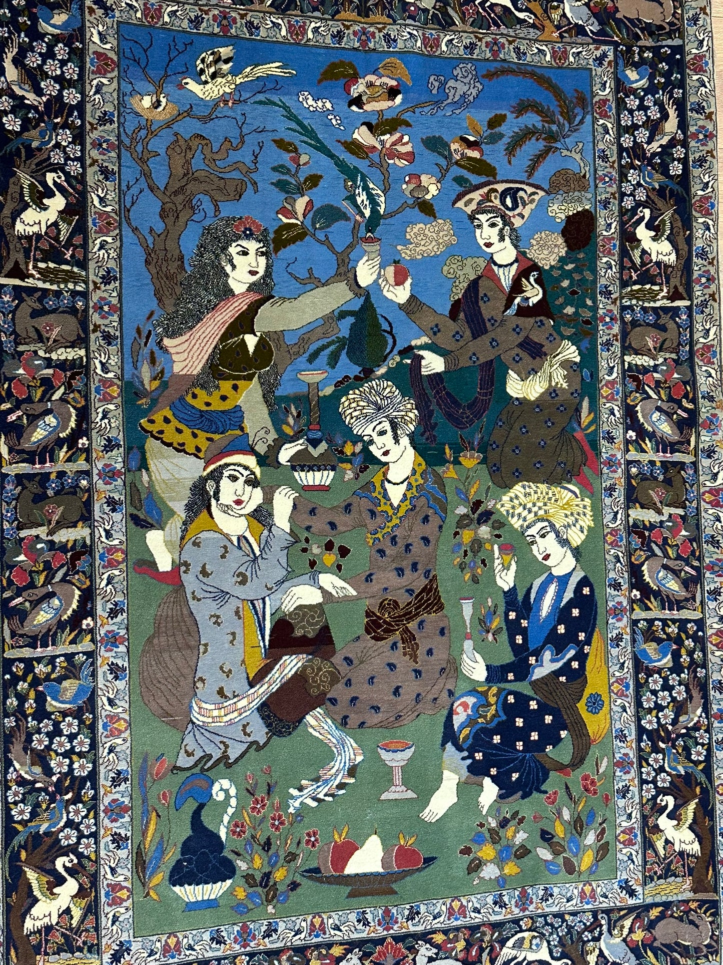 Orientteppich handgeknüpft Isfahan seide  156x110 cm