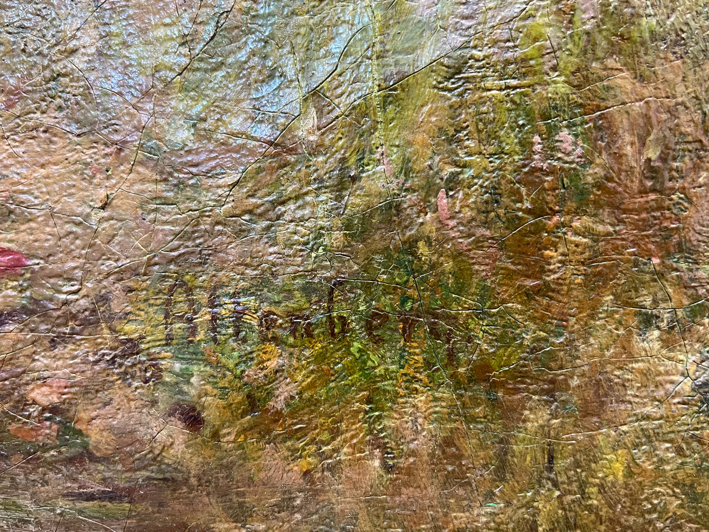 Großformatige Pracht: XXL Biedermeier Gemälde - Landschaft mit Fluss
