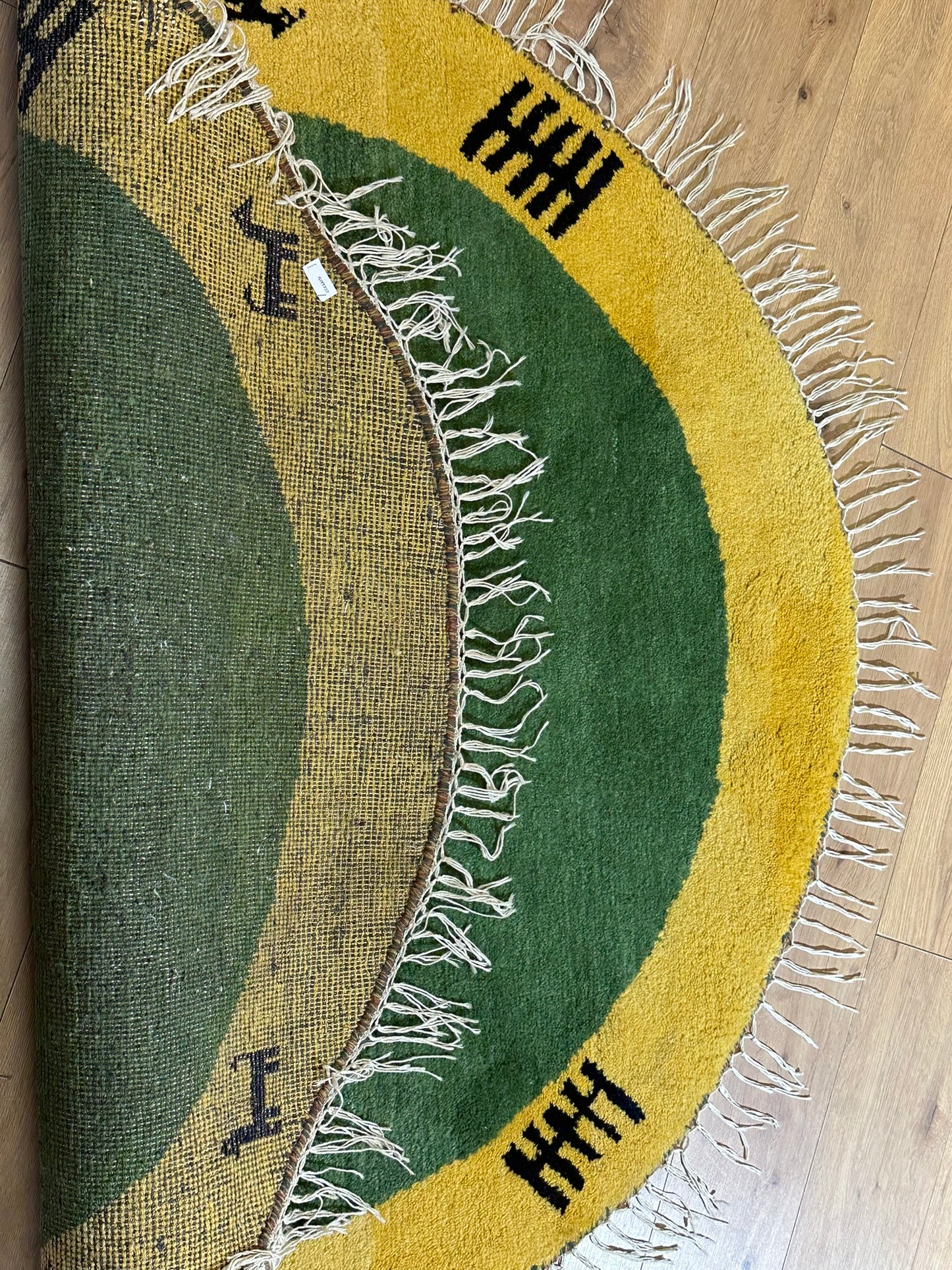Moderner Gabbeh Teppich handgeknüpft rund ca. 145 cm