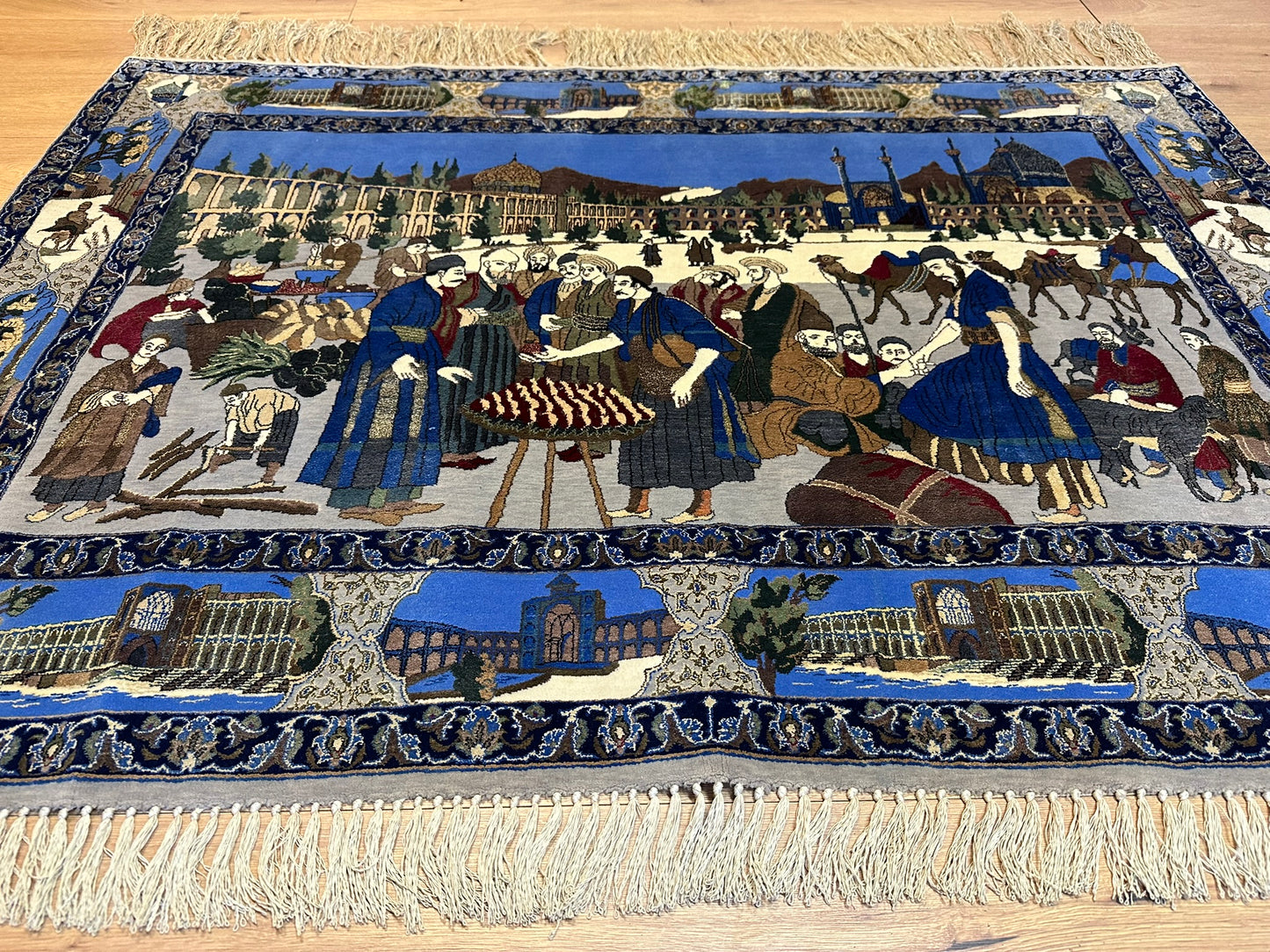 Orientteppich handgeknüpft  Bilder teppich Isfahan auf seide 168x117 cm