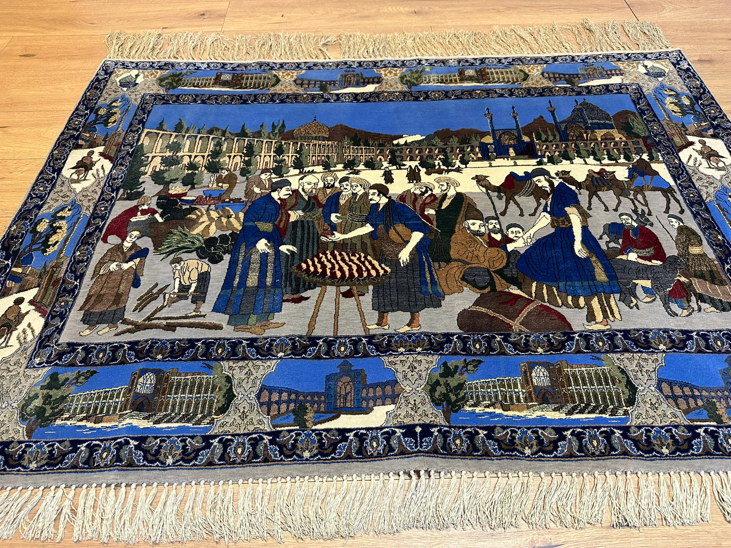 Orientteppich handgeknüpft  Bilder teppich Isfahan auf seide 168x117 cm