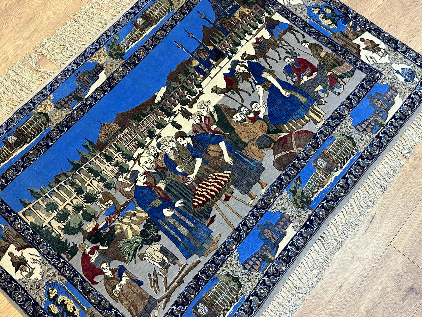 Orientteppich handgeknüpft  Bilder teppich Isfahan auf seide 168x117 cm