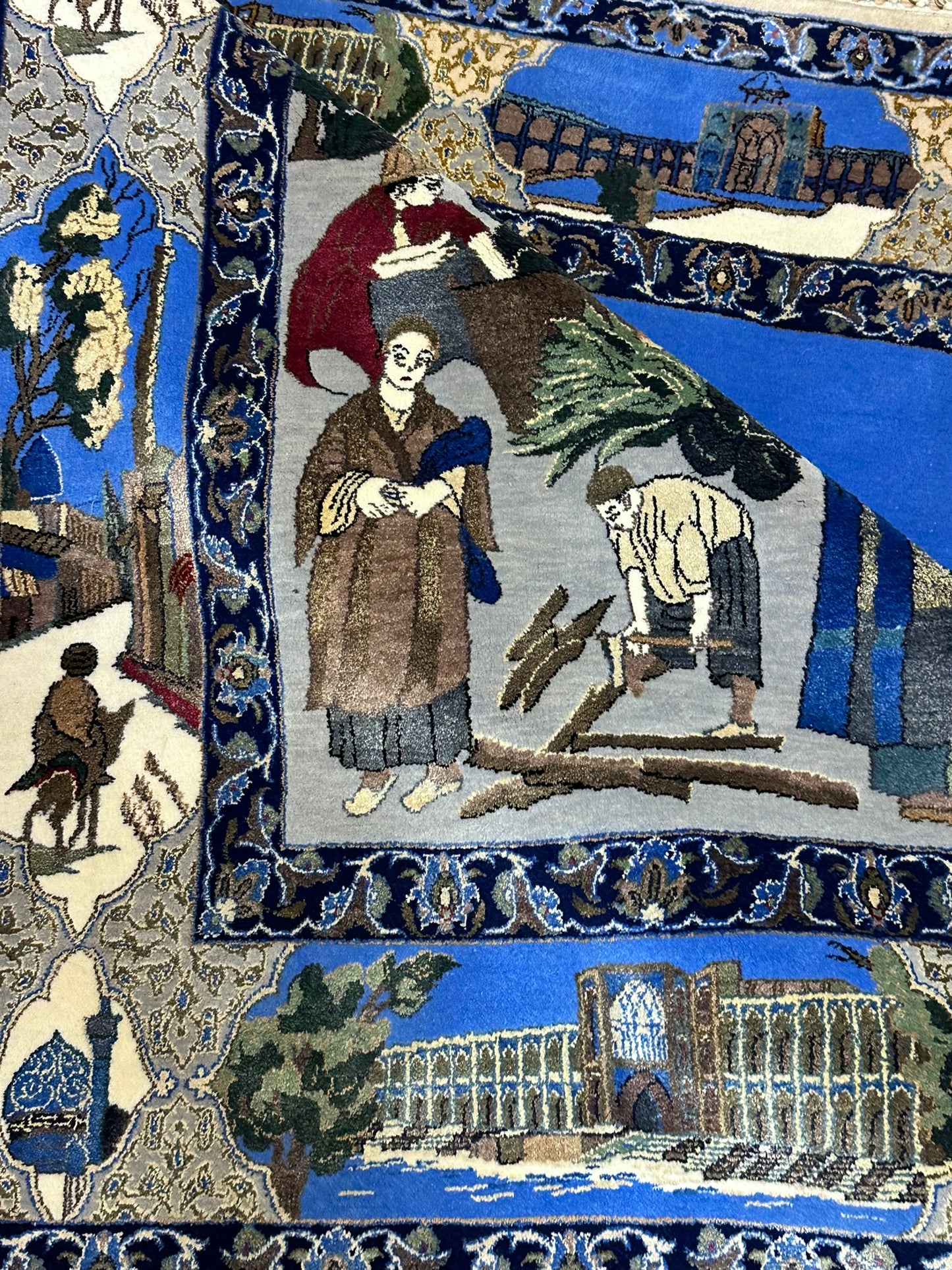 Orientteppich handgeknüpft  Bilder teppich Isfahan auf seide 168x117 cm