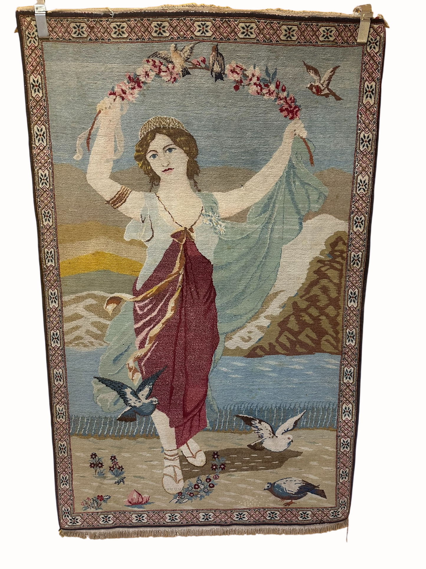 Orientteppich handgeknüpft Keschan Bilder teppich 176x110 cm