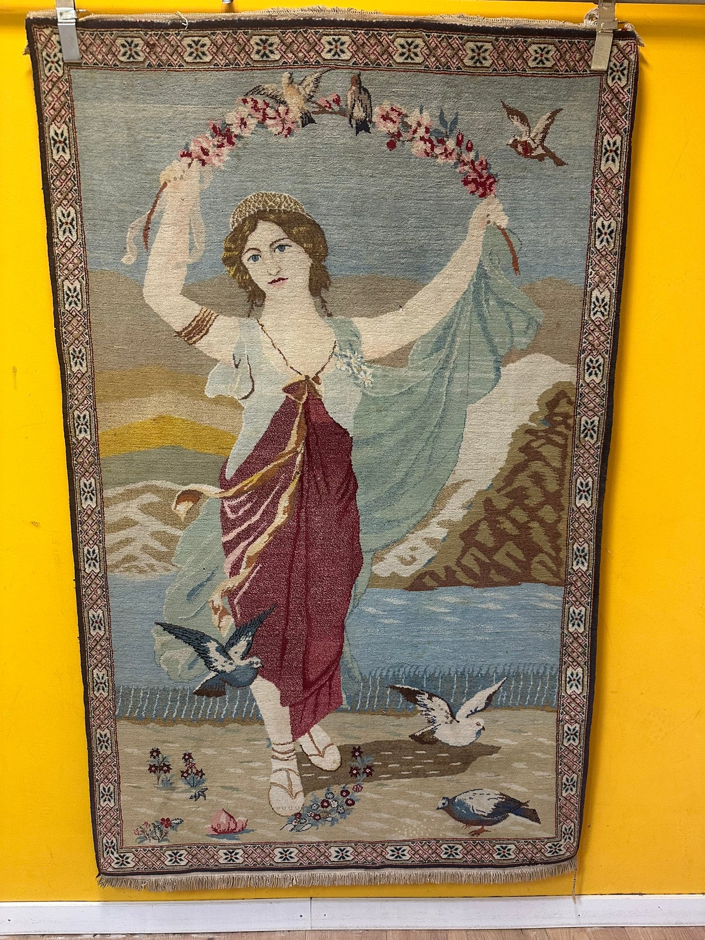 Orientteppich handgeknüpft Keschan Bilder teppich 176x110 cm