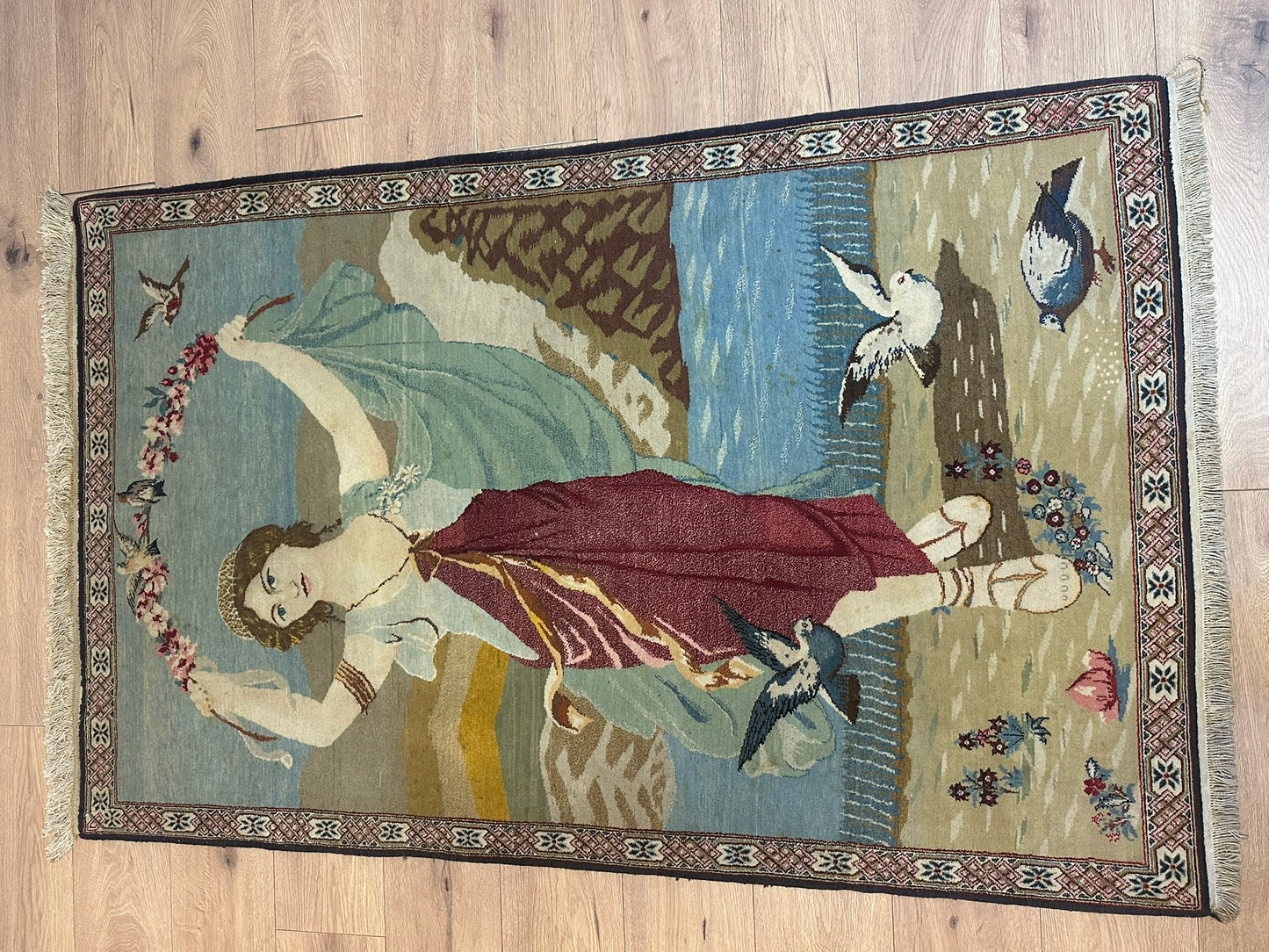 Orientteppich handgeknüpft Keschan Bilder teppich 176x110 cm