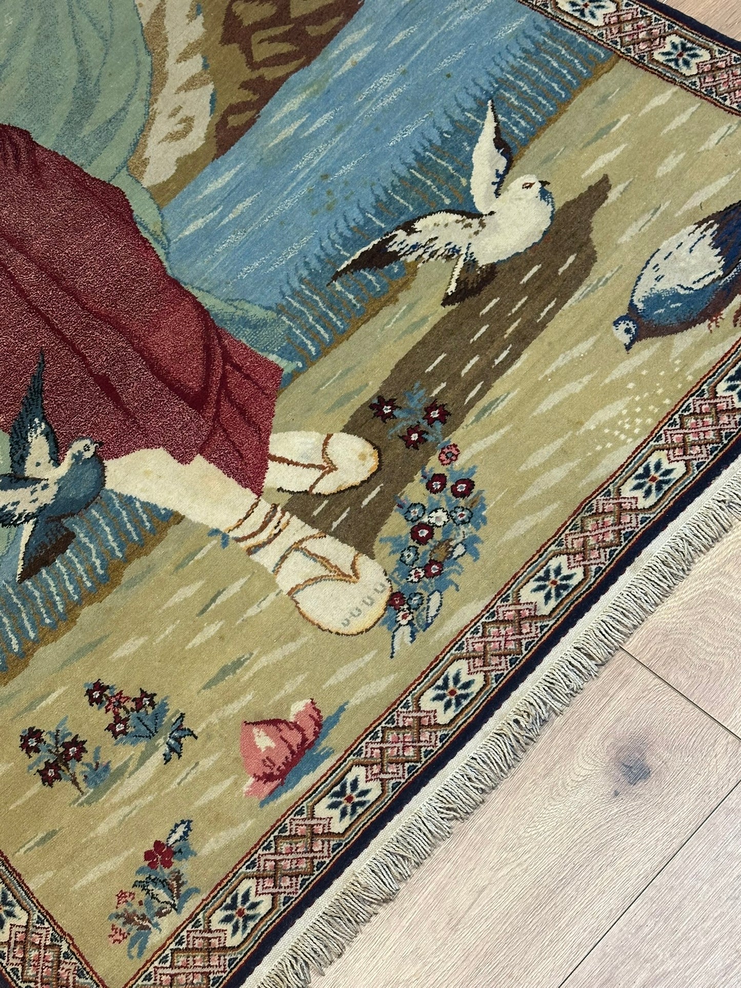 Orientteppich handgeknüpft Keschan Bilder teppich 176x110 cm