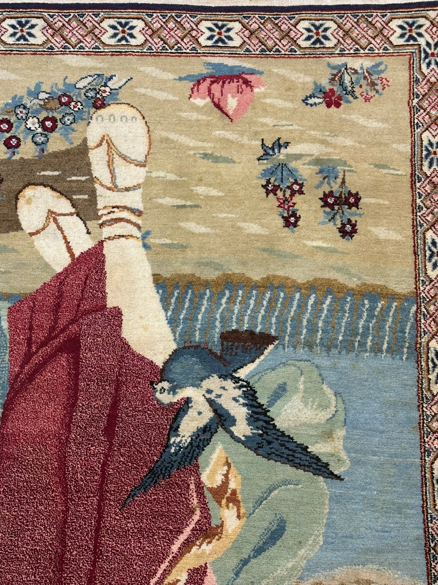 Orientteppich handgeknüpft Keschan Bilder teppich 176x110 cm